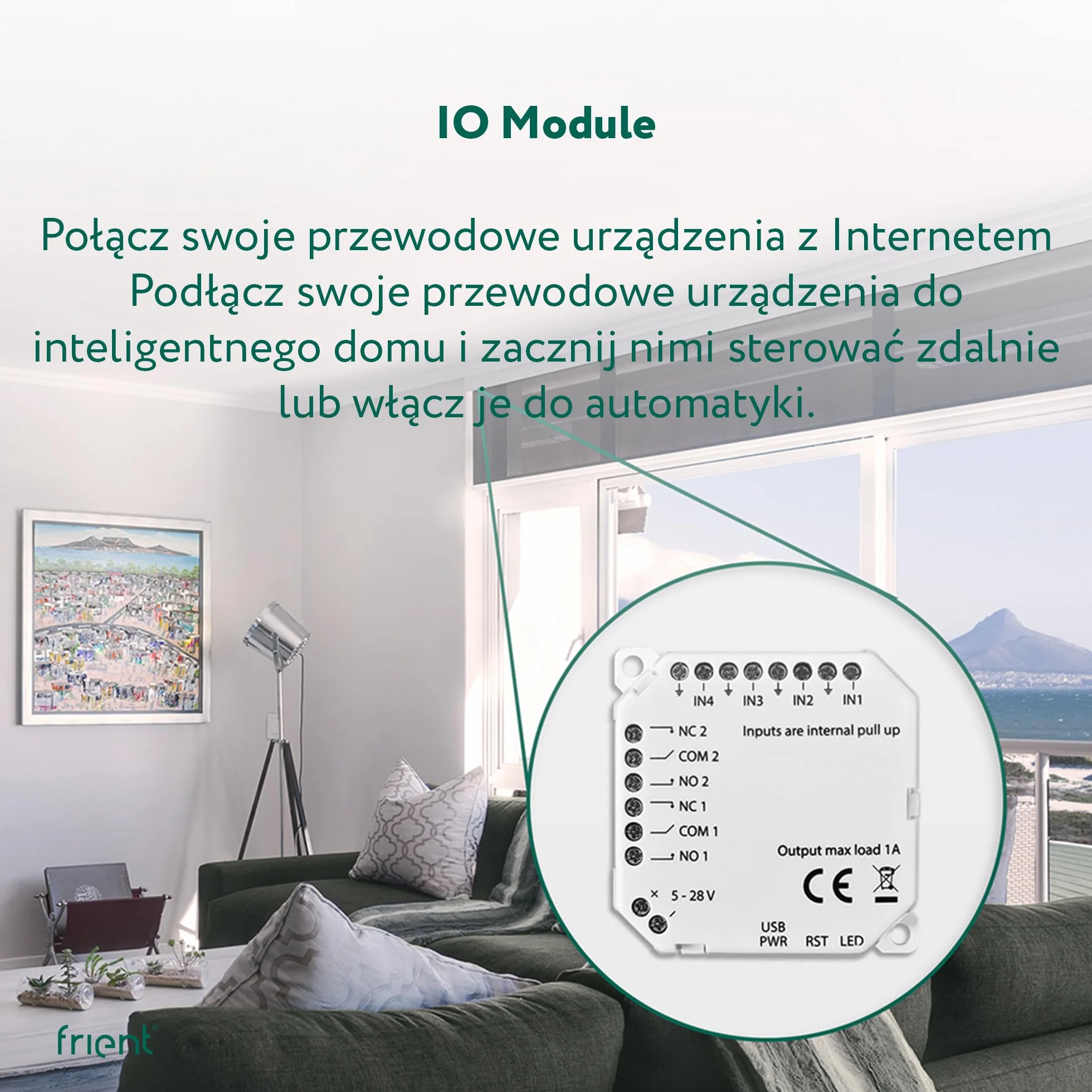 frient IO Module Moduł wejścia/wyjścia Zigbee Inteligentny dom Interfejs przewodowy