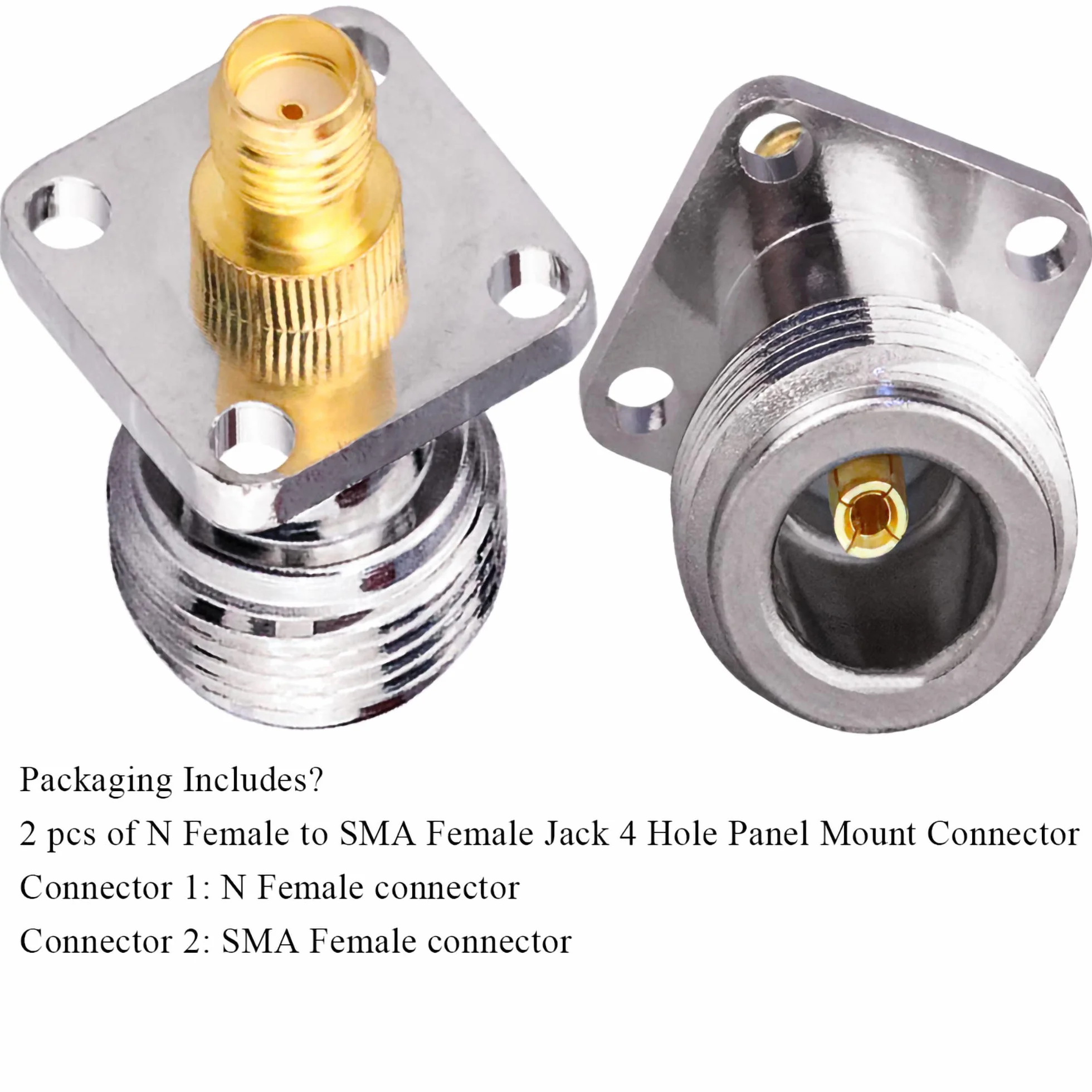 N Buchse auf SMA Buchse Panel Mount 4 Loch 17,5 mm Koax Adapter für RF Antennen Wifi Radios