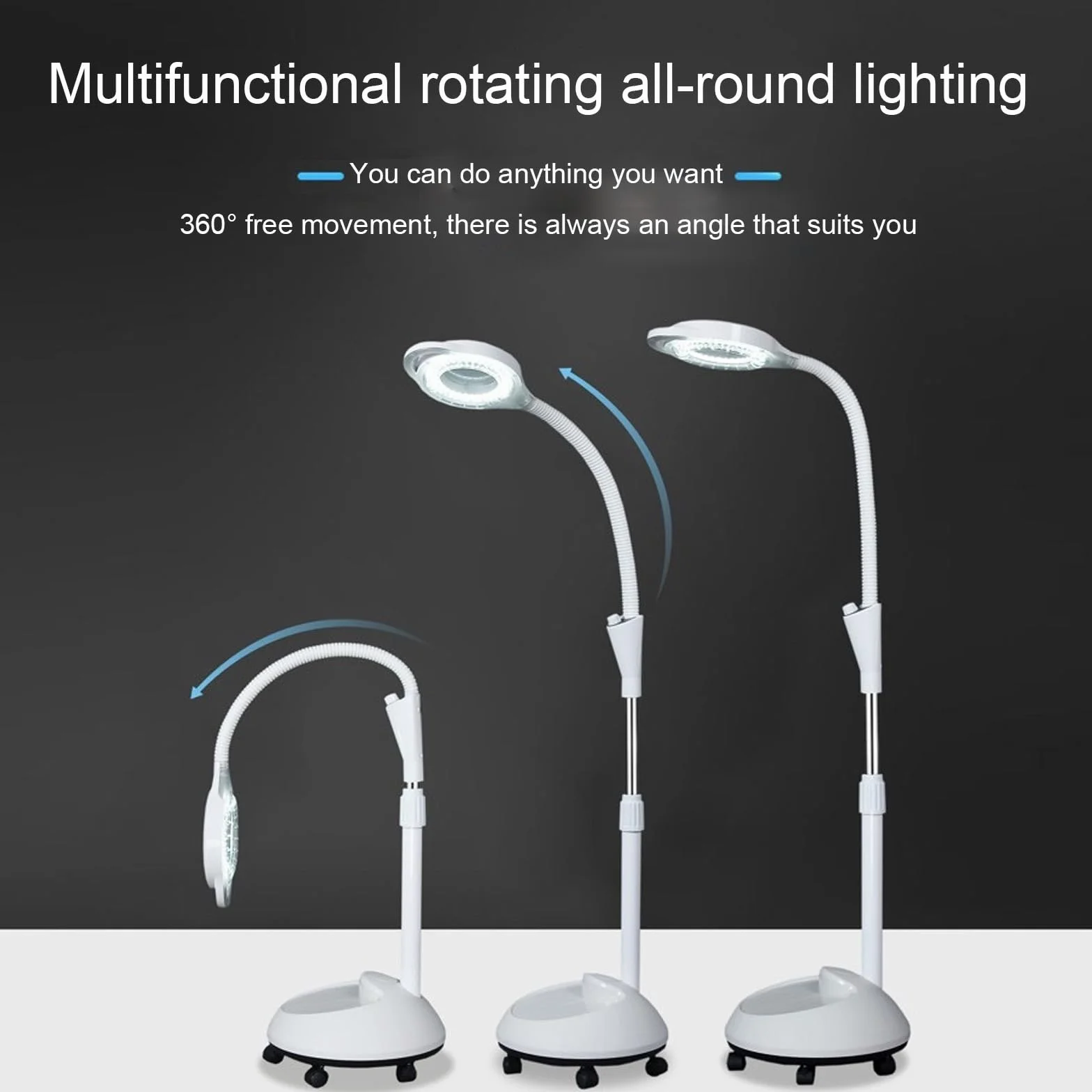 Mobilna Lampa Bezcieniowa LED Chirurgiczna 8x Powiększenie Regulacja Wysokości