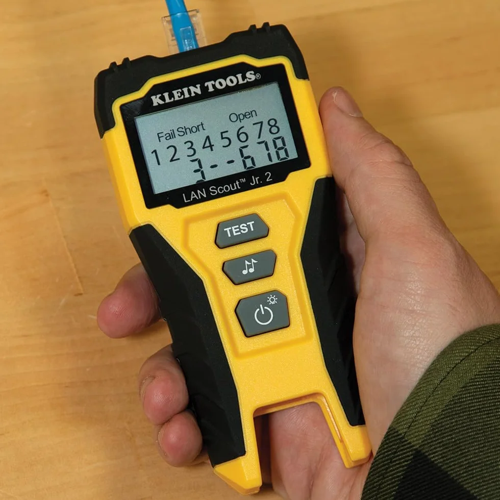 Klein Tools VDV526-200E V LAN Scout Jr. 2 tester kabli sieciowych Cat 3-7 RJ45 z tonerem LCD