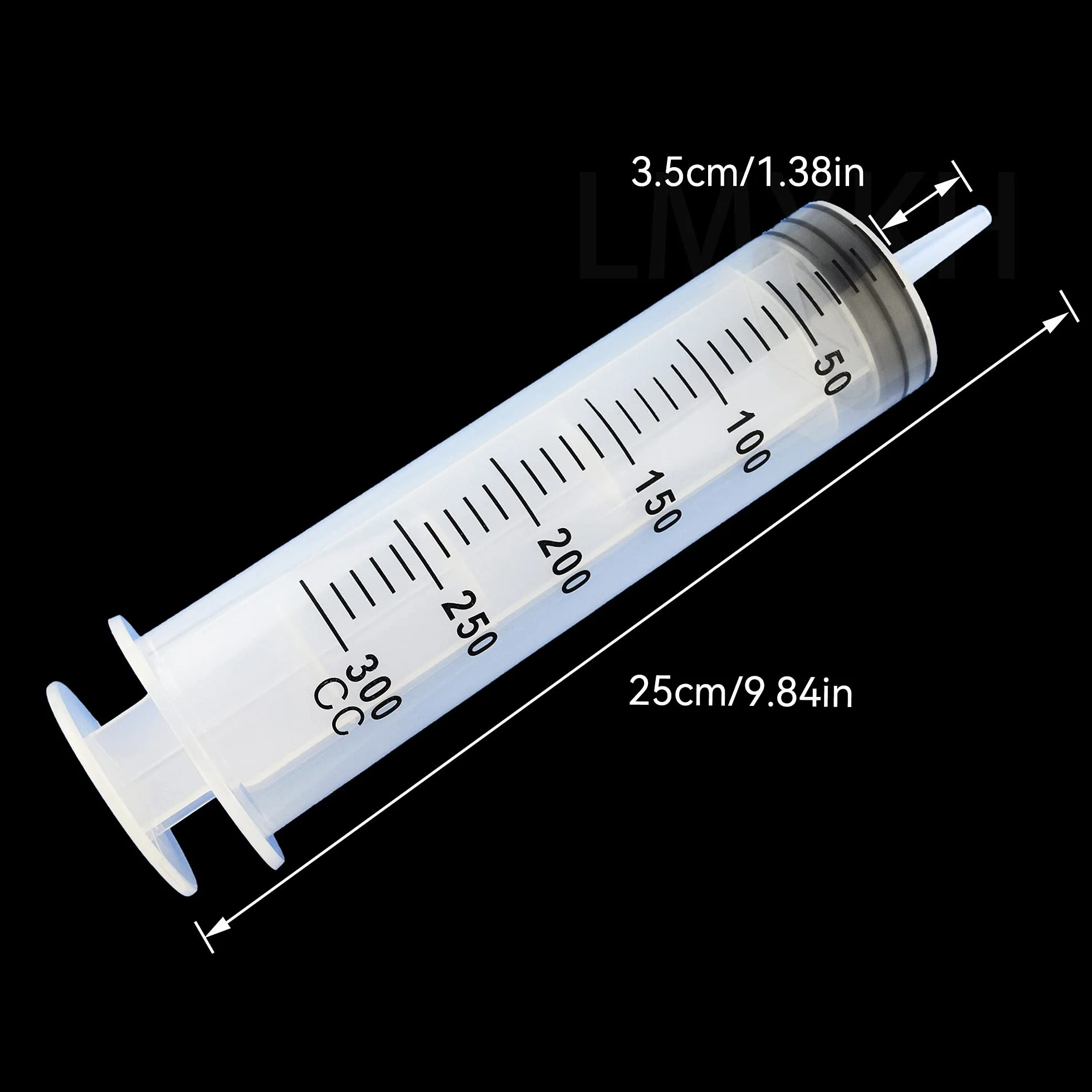 Duży cylinder z tworzywa sztucznego 300 ml z wężem do laboratoriów naukowych, nawadniania ogrodu, przemysłu (1, 300 ml)