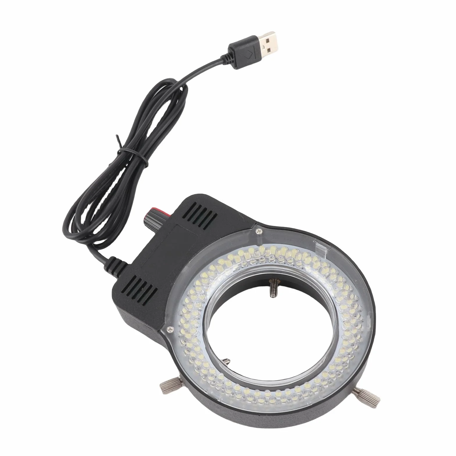 144 LED Mikroskop Pierścieniowy Oświetlacz z regulacją światła, Zasilana Przez USB Lampa Mikroskopowa o Wysokiej Jasności Źródło światła Pierścieniowego LED do Tokarek Aparaty