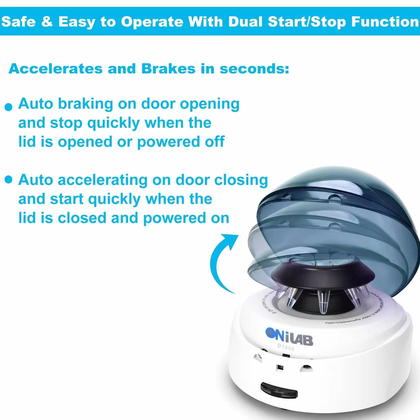 ONiLAB Scientific Mini Centrifuge 7000RPM 2680 x g RCF wirówka laboratoryjna z 2 rotorami 8 x 0,2/0,5/1,5/2,0ml 0,2mL×32 pasków PCR