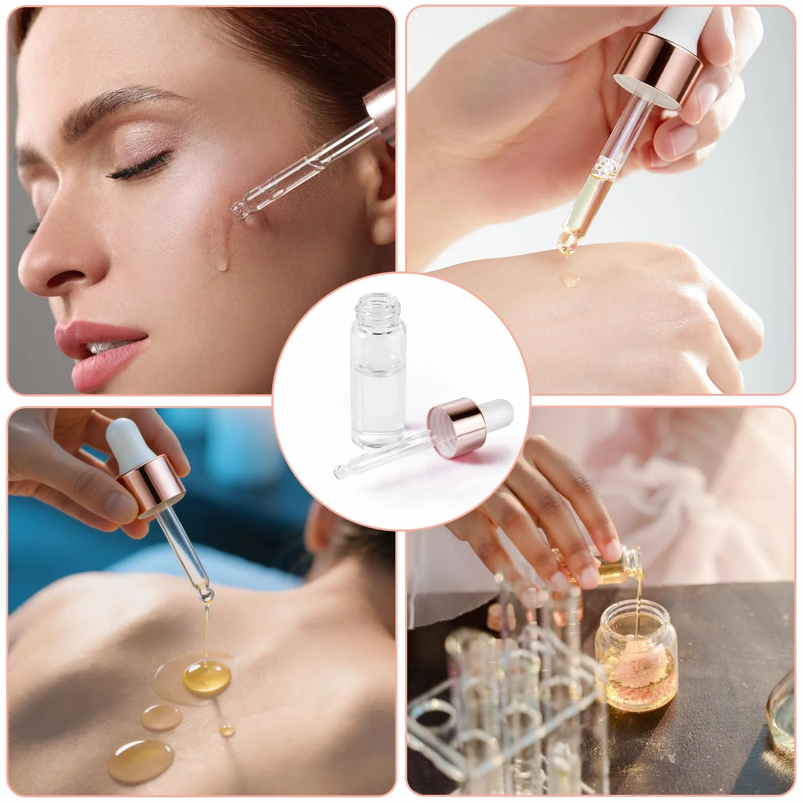 Szklane butelki z zakraplaczem 3 ml 5 ml mini 25 szt. do olejków eterycznych