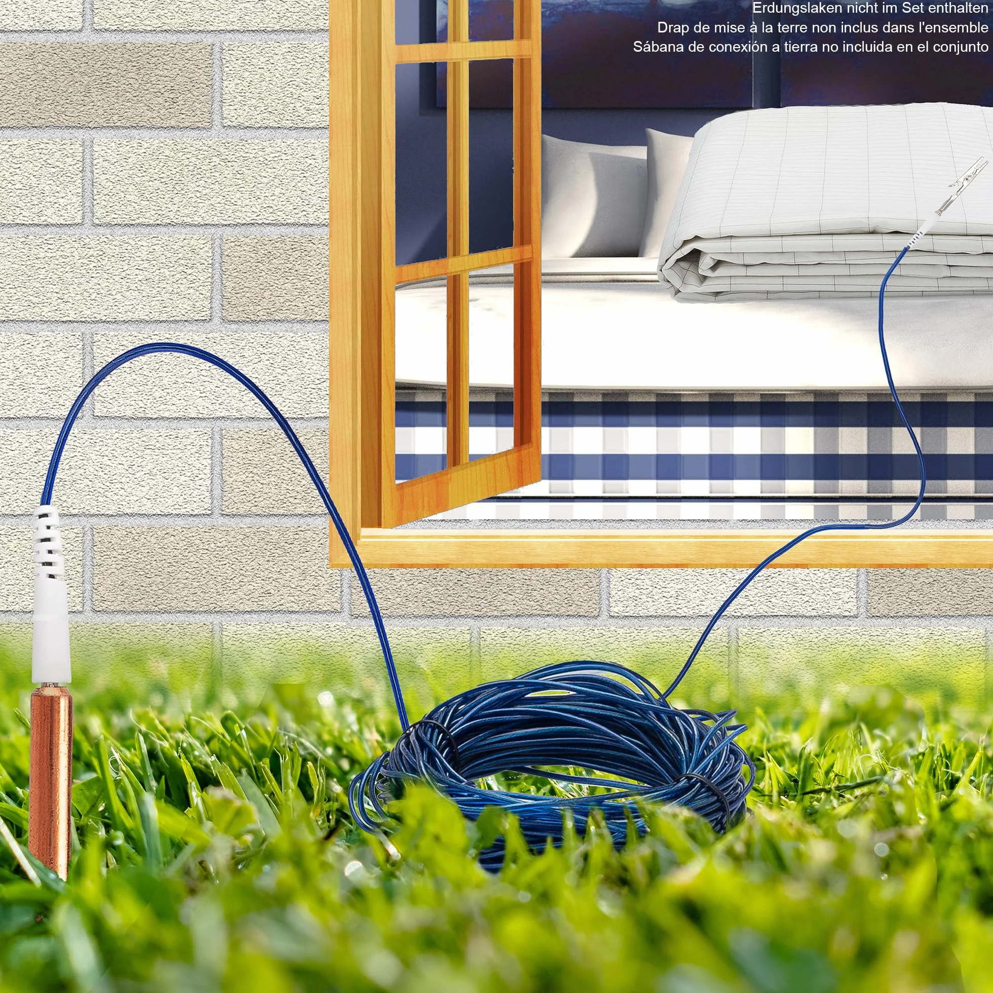Miedziany pręt uziemiający Plug & Play do ogrodzenia elektrycznego i generatora z przewodem i klipsem