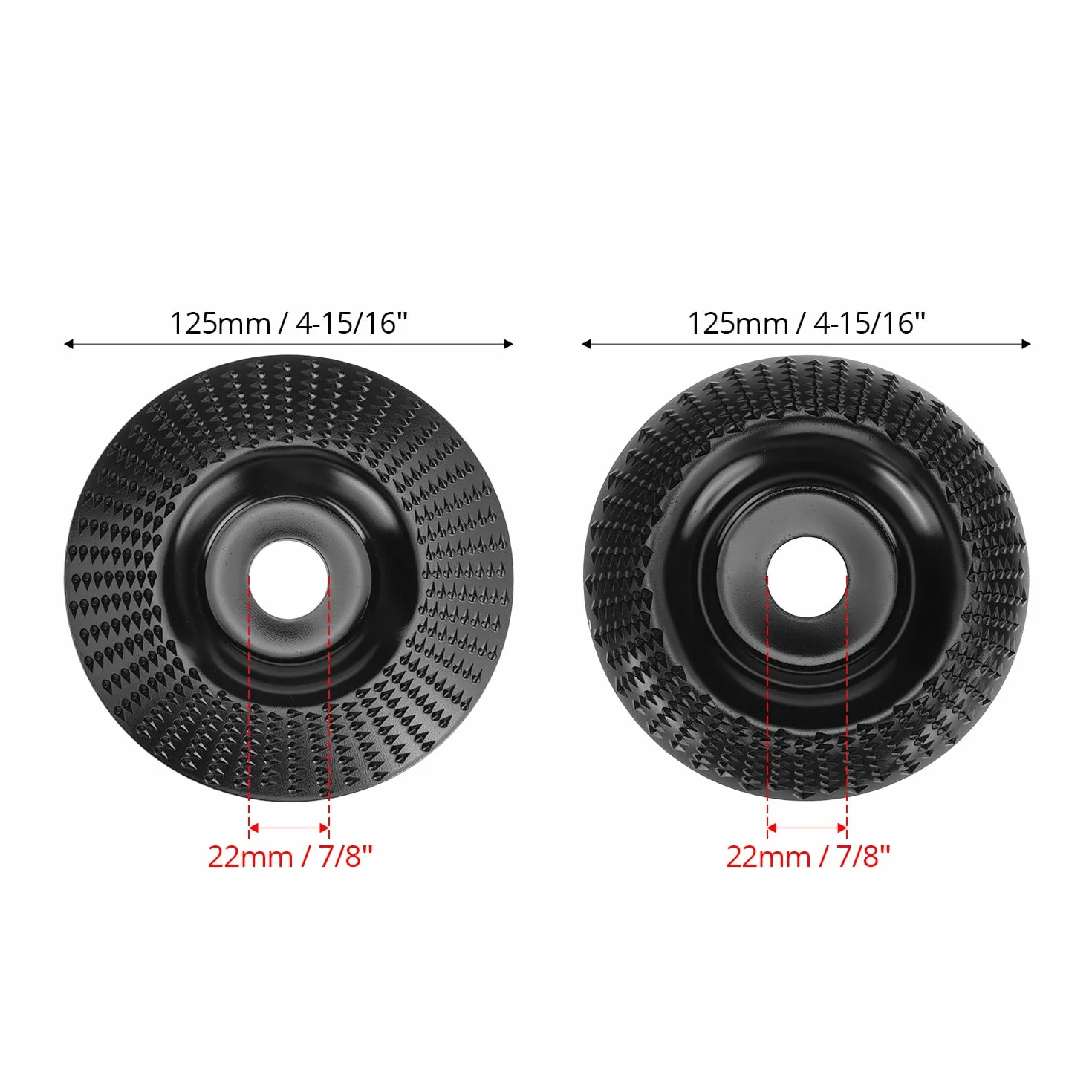 QWORK® 2 szt. frez do drewna tarcza tarnikowa Ø 125 mm x 22 mm, tarcza szlifierska do drewna, do materiałów niemetalicznych i nietwardych