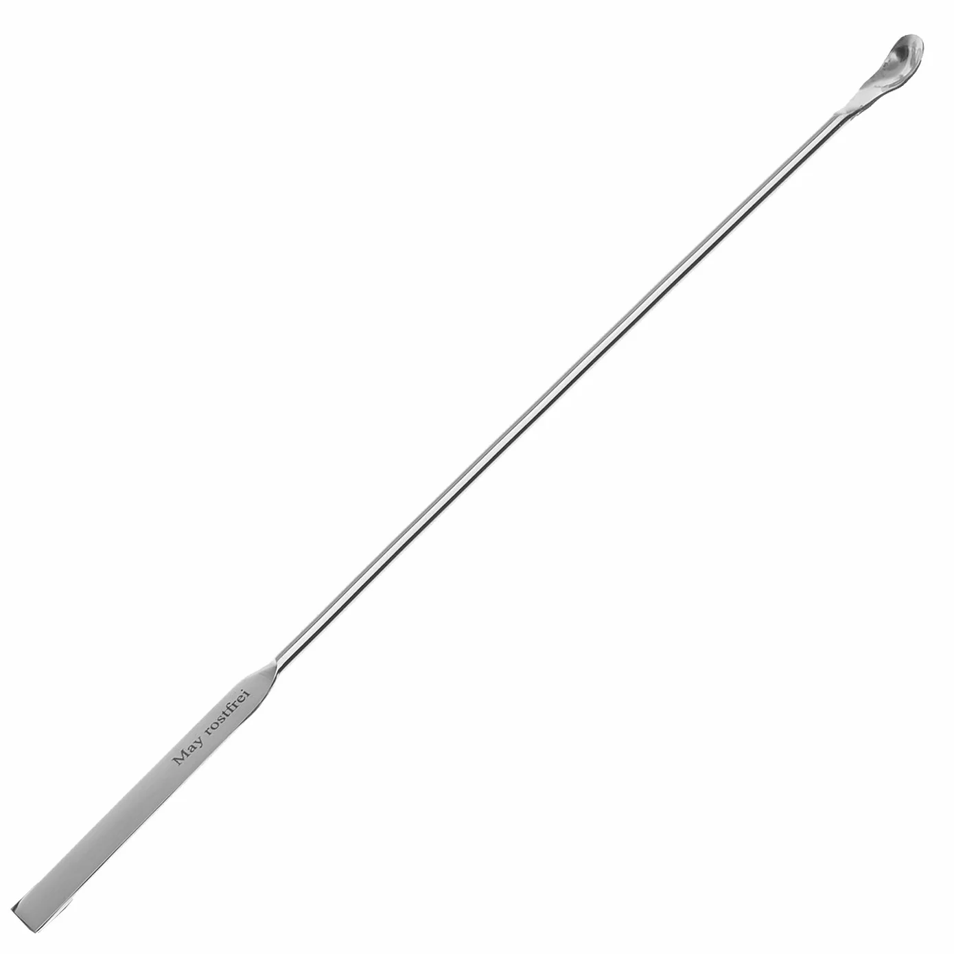 May - Mikrołyżka szpatułka - łyżka apteczna - dwustronna ze szpatułką i łyżką - długość: 15 cm - nierdzewna