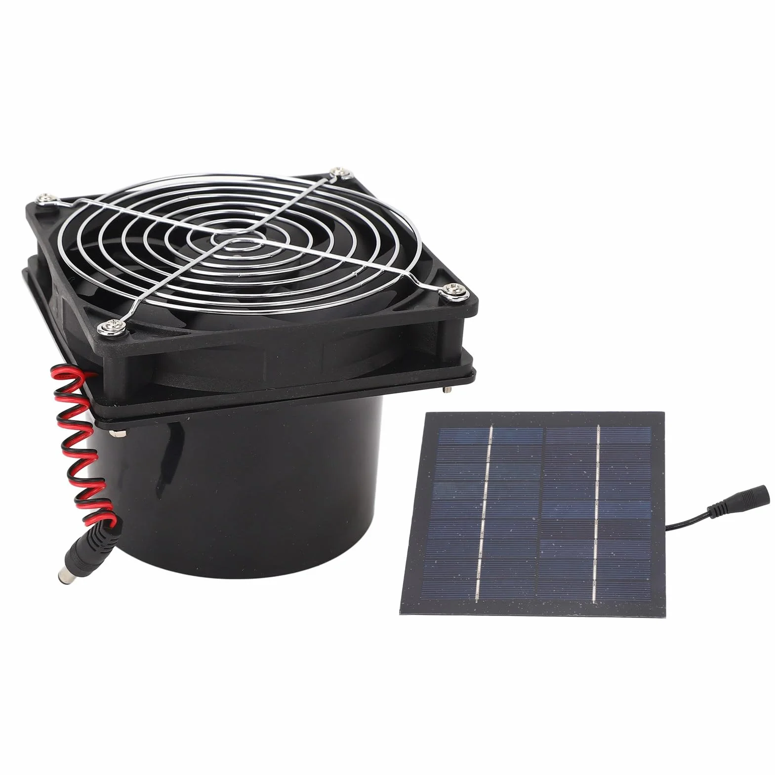 Solarny wentylator wyciągowy, 5-12V 50W Wentylator zasilany energią słoneczną Wydajny wentylator wyciągowy zasilany energią słoneczną Mocny zestaw wentylatora z panelem słonecznym