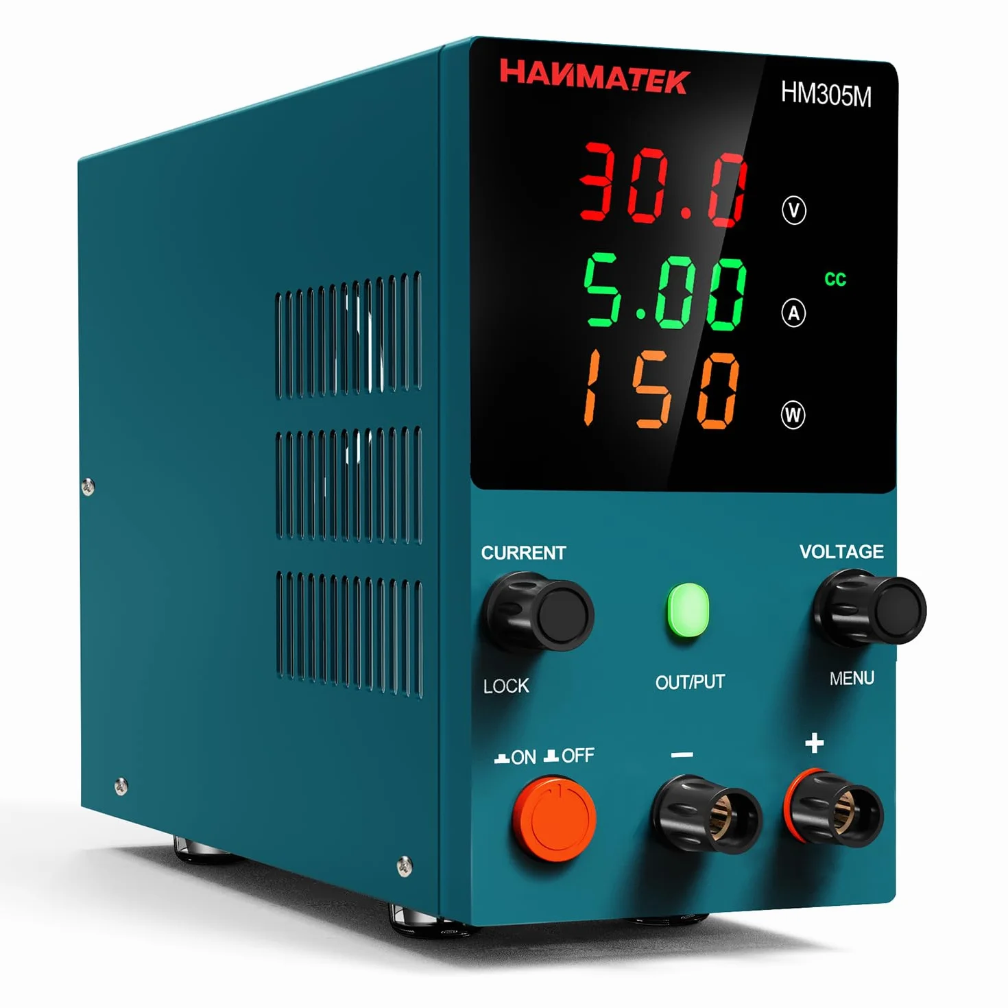 HANMATEK HM305M Zasilacz laboratoryjny regulowany przełącznik 30 V/5 A wyświetlacz LED regulowany zasilacz laboratoryjny