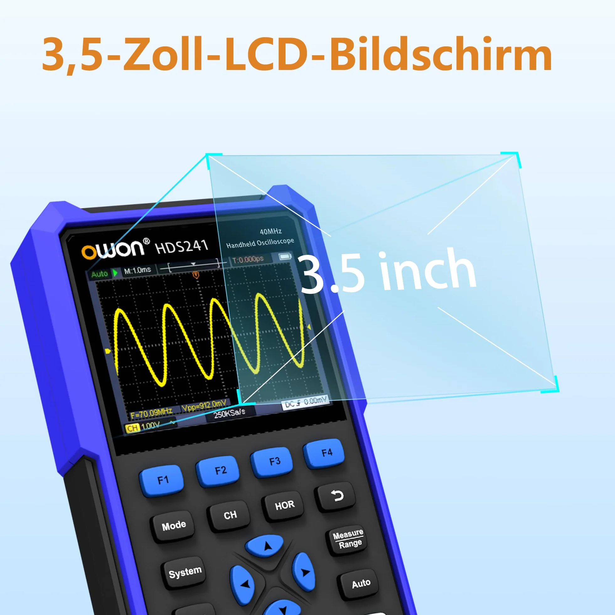 OWON HDS241 oscyloskop multimetr 3 w 1 40 MHz 24000 pomiarów 3,5" LCD