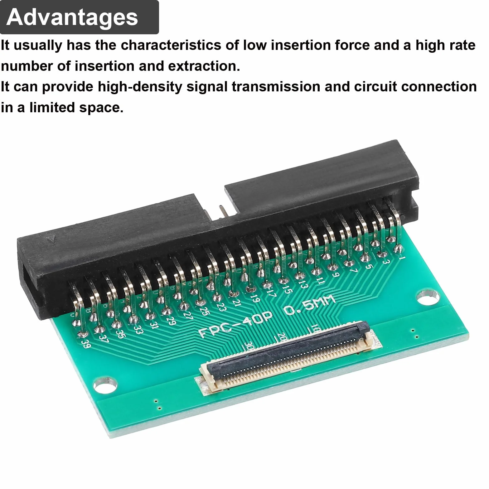 QUARKZMAN FFC FPC Connector Board 40 Pin 0,5 mm gniazdo 2,54 mm podwójny rząd prawy kąt DC3 męski pin adapter