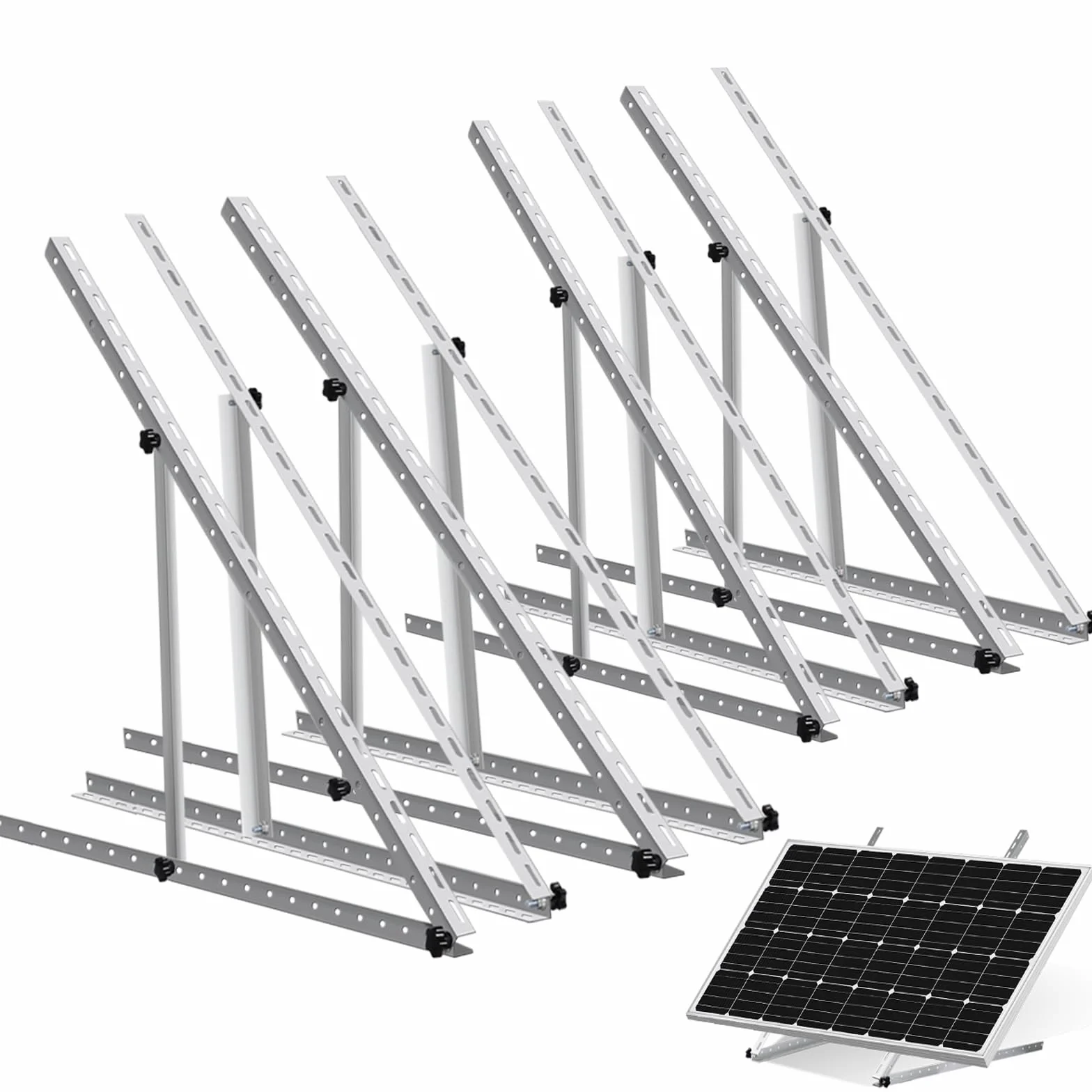 ECO-WORTHY 4 pary uchwytów na panel słoneczny 1140 mm regulowany 0-90°