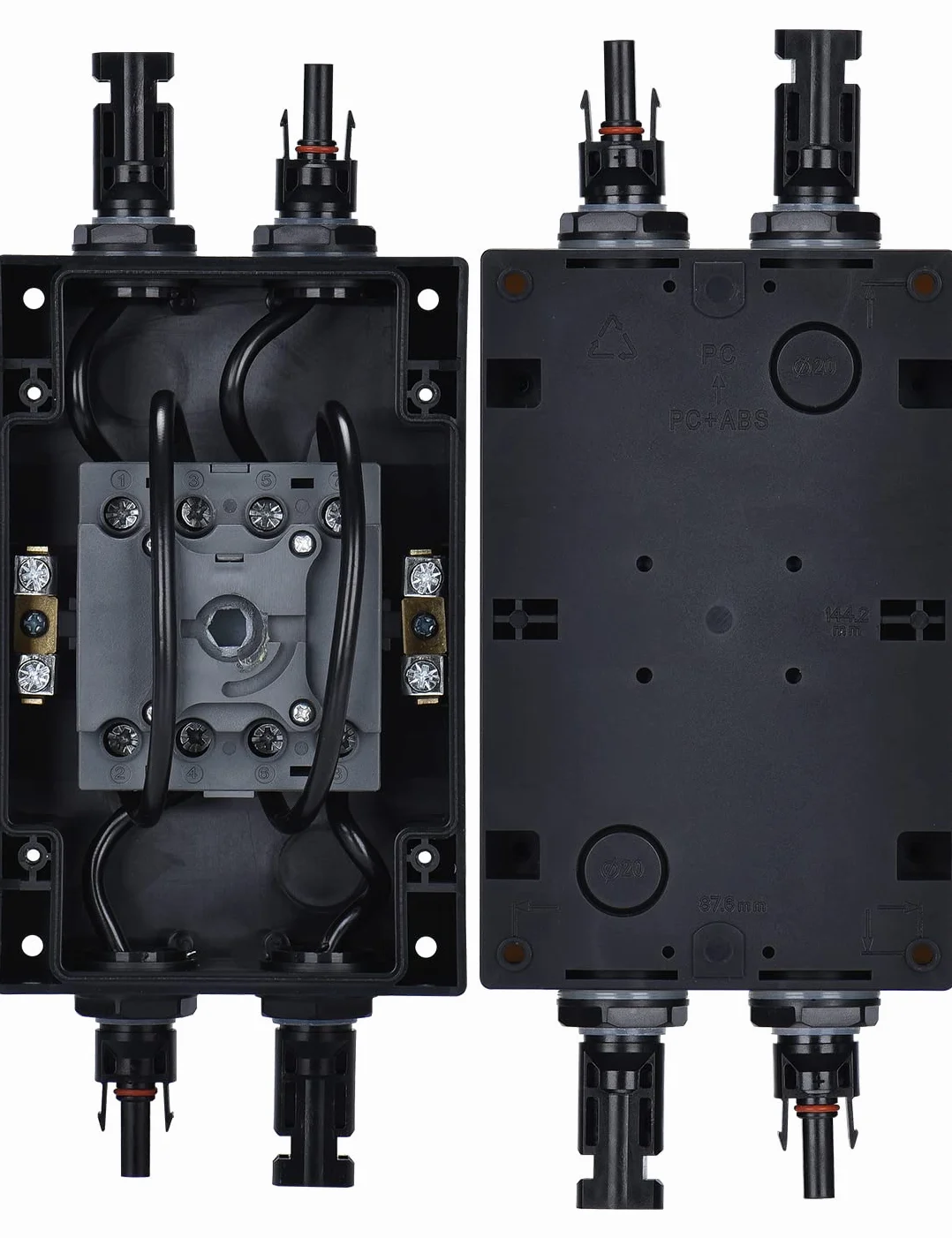 Odłącznik DC Wyłącznik IP65 Wodoodporna 32a 1200 V PV Combiner Box do systemu paneli słonecznych Układu słonecznego Panele słoneczne (32A IP66)