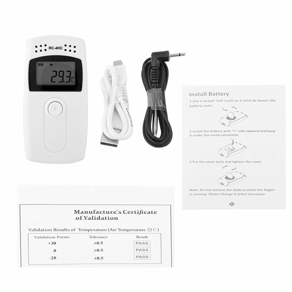 Rejestrator temperatury i wilgotności USB LCD Termometr z wyświetlaczem