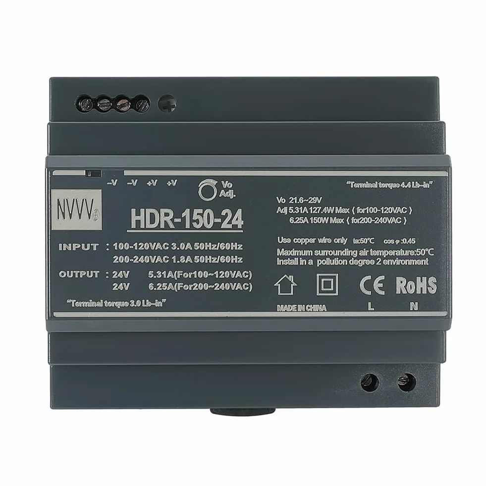 Zasilacz szynowy DIN HDR-150-24 150 W 24 V 6,25 A