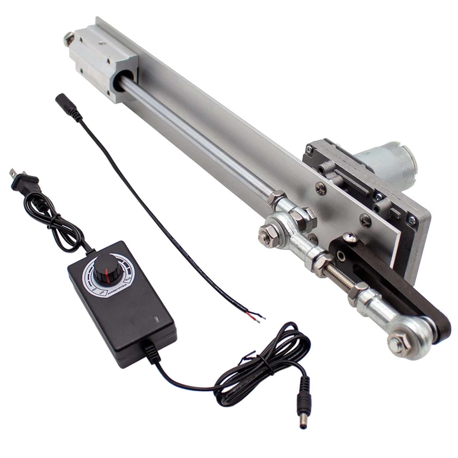 Toplionace Siłownik Liniowy z Cyklem Posuwisto Zwrotnym, Regulowany Silnik z Przekładnią Teleskopową 12 V/24 V DC DIY z Regulatorem Prędkości Skok 3-15 cm (DC24V, 120RPM)
