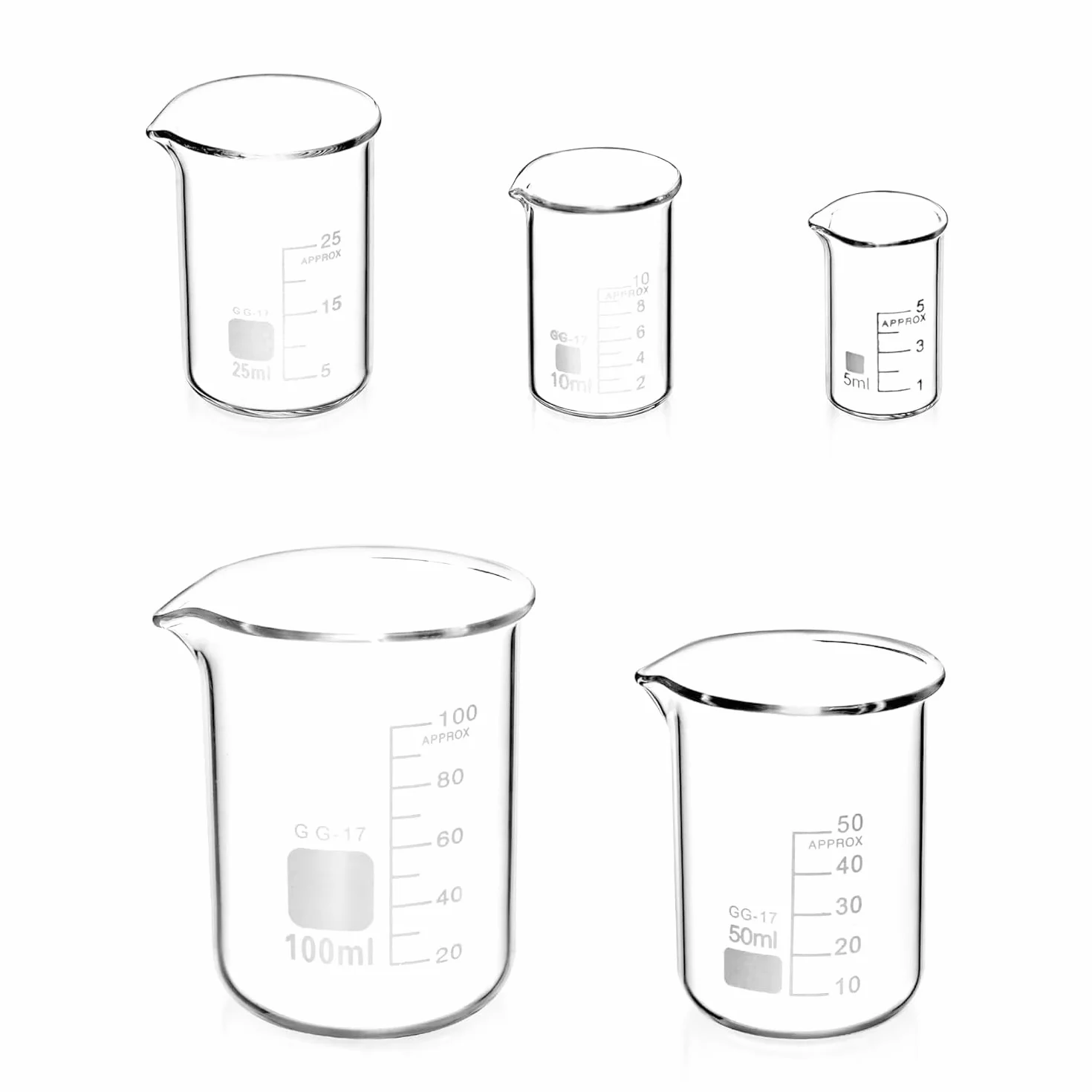 Miarka ze szkła borokrzemowego 100 ml 50 ml 25 ml 10 ml 5 ml Beker Graduate do laboratorium