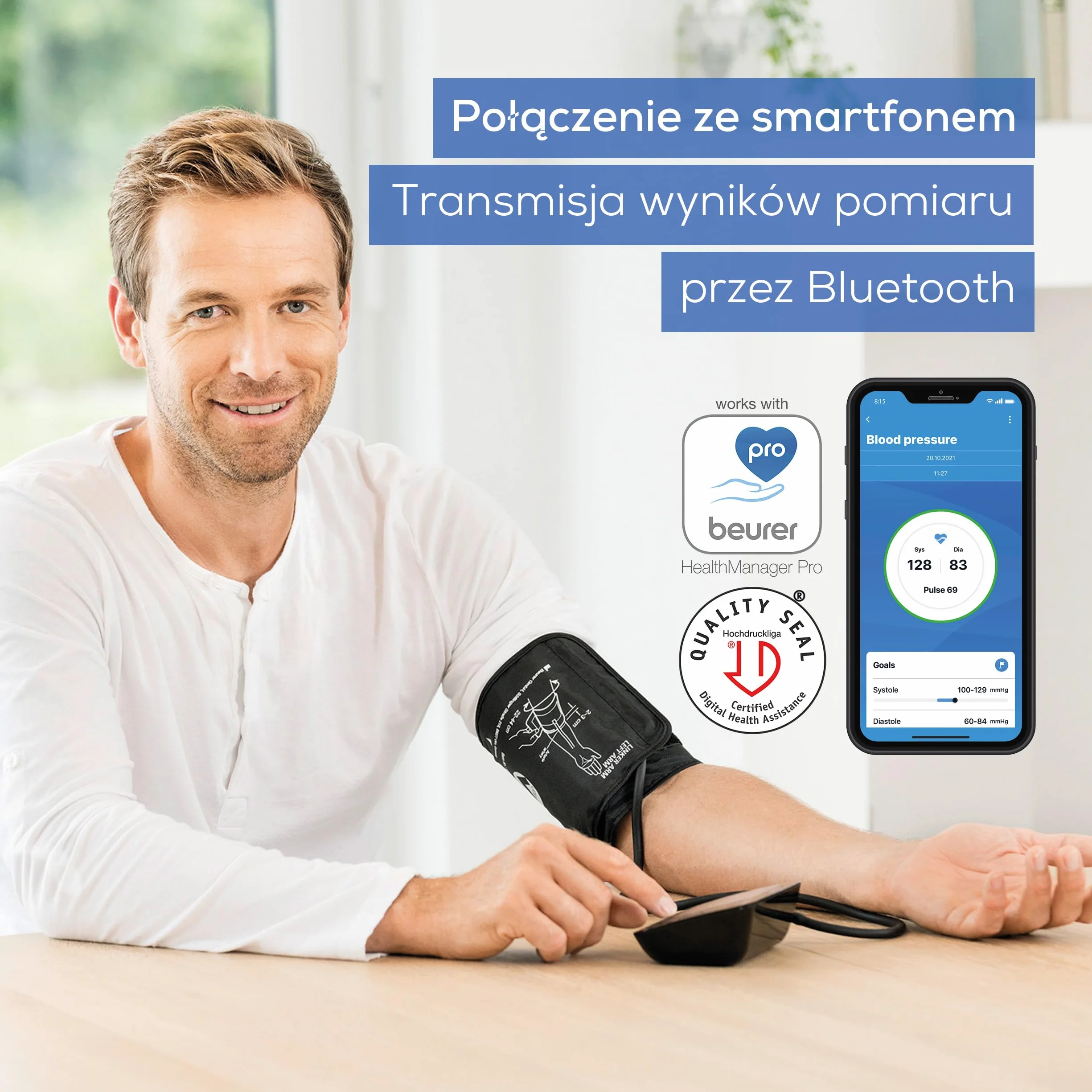 Beurer BM 54 Ciśnieniomierz naramienny, wyświetlacz XL, wykrywanie arytmii, mankiet 22-44 cm