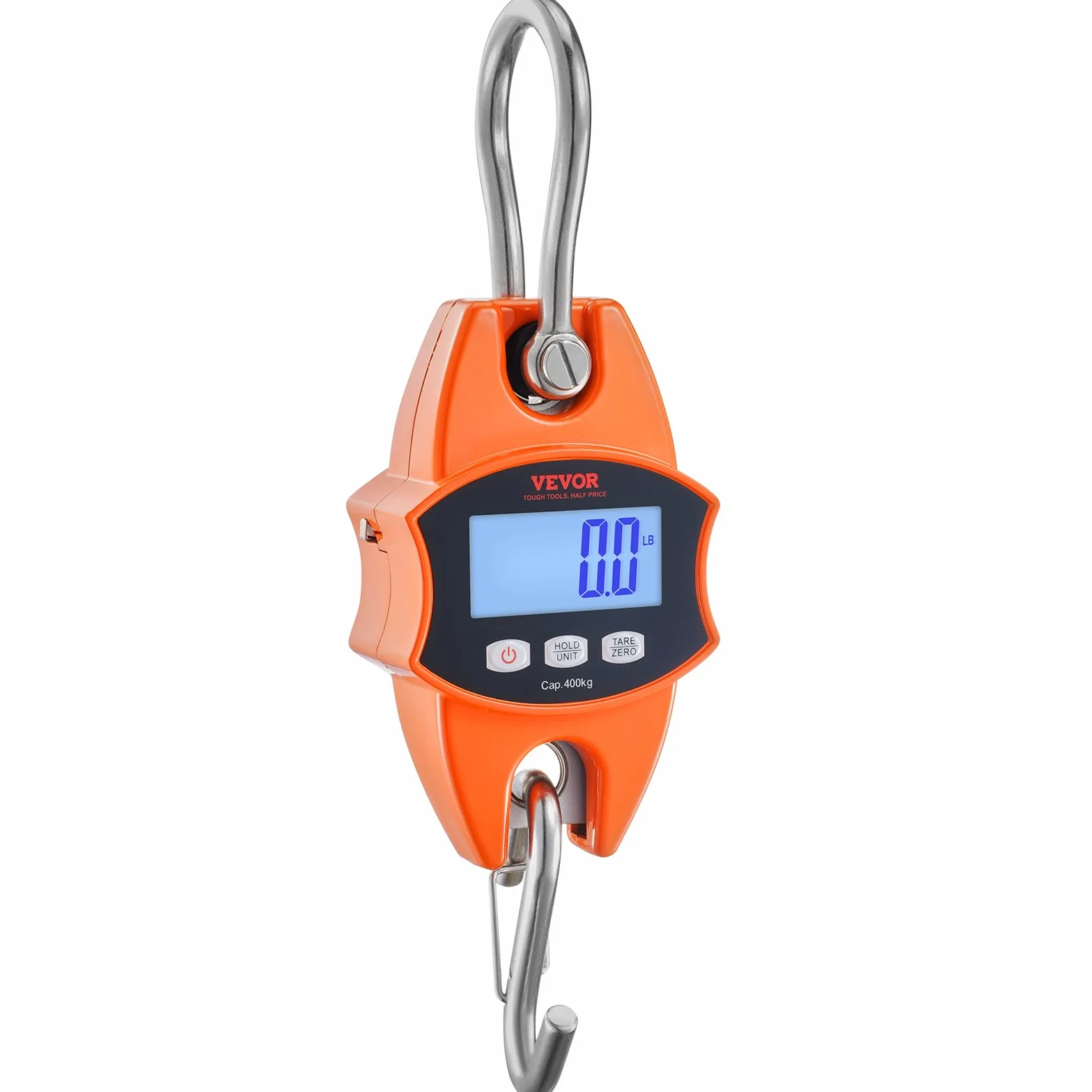 VEVOR Waga dźwigowa 0,15 do 400 kg, cyfrowa waga wisząca, waga 0,05 kg, dokładność 0,05 kg, waga przemysłowa, wyświetlacz LCD, wisząca mini waga przenośna z wbudowaną taśmą pomiarową 1 M