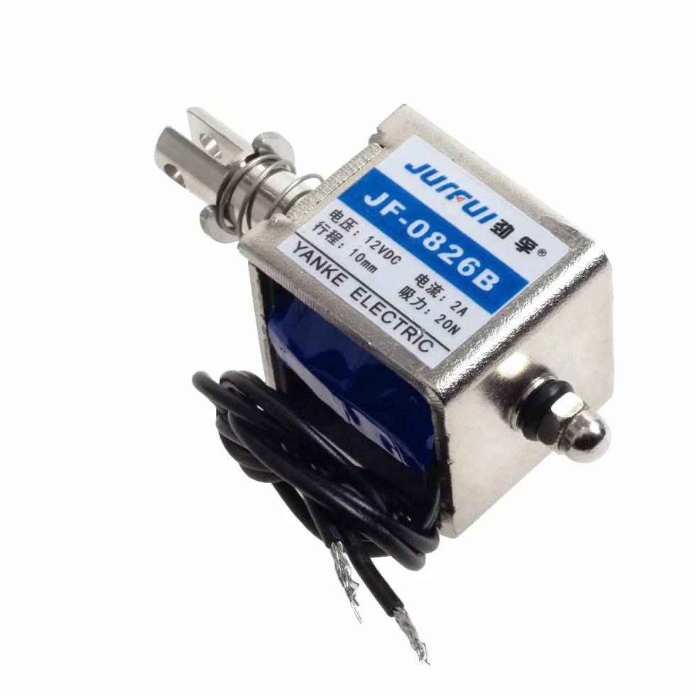 DollaTek 12 V elektromagnes otwartej ramy 10 mm skok Push Pull typ elektroniczny DC elektromagnes 20 N siła