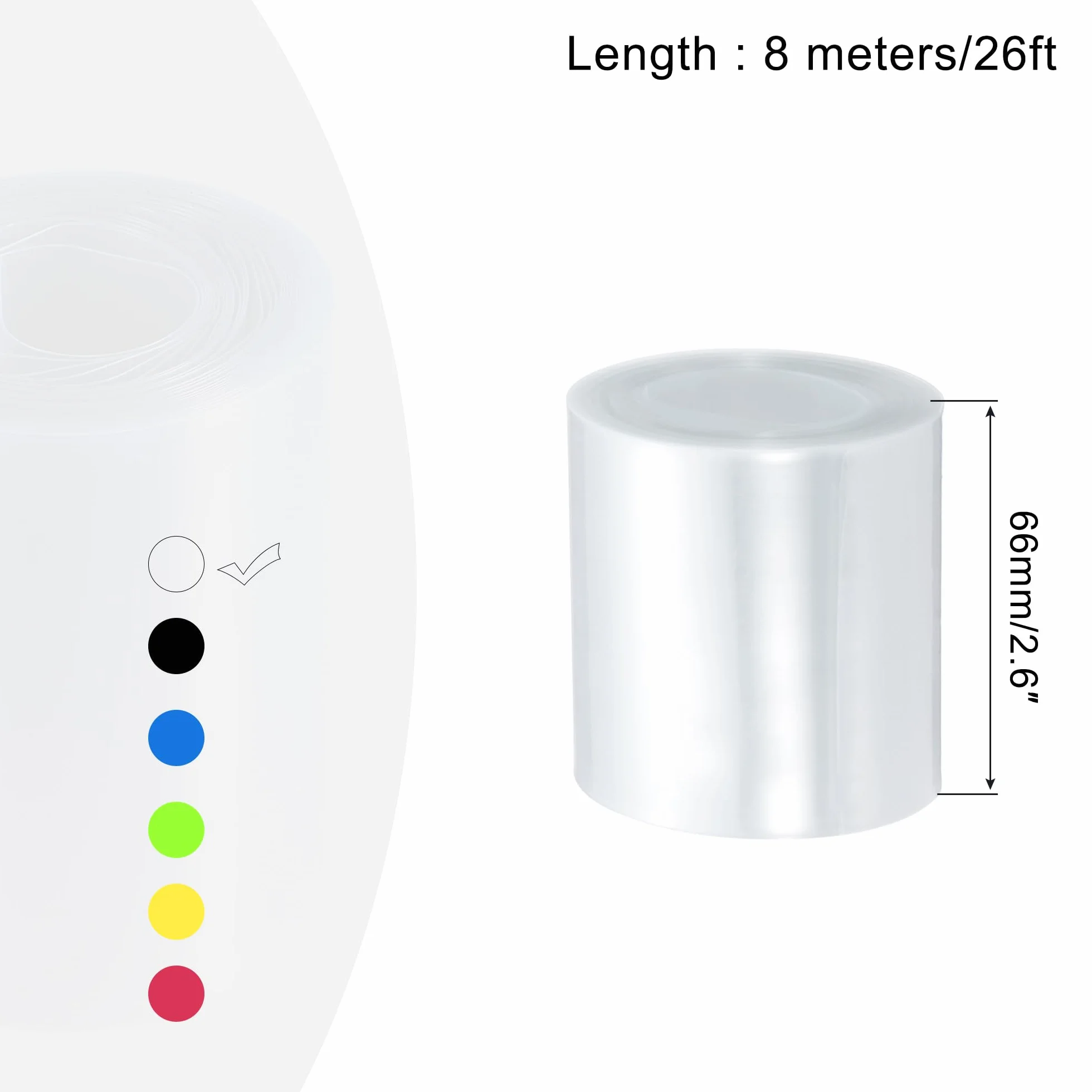 QUARKZMAN Rurka termokurczliwa, opakowanie baterii PVC, 42mm średnica 66mm płaska 5,5 metra przezroczysta dobra izolacja dla akumulatora