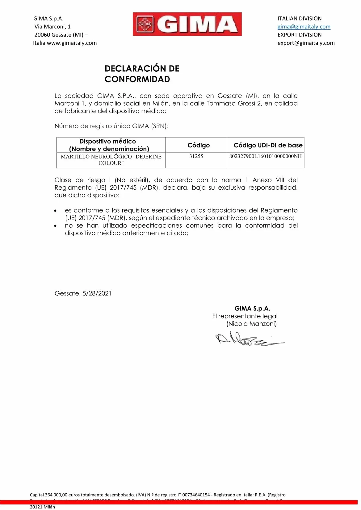 Gima 31255 młotek neurologiczny Dejerina