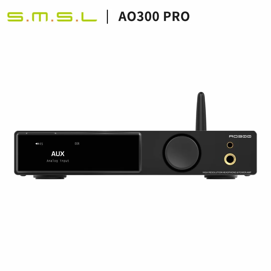 SMSL AO300Pro Power Amplifier DAC Headphone Amp 2.1CH 165Wx2 with MA5332MS IC MQA MQA-CD DAC CS43131 IC 4.4mm/6.35mm 768K/32Bit XMOS XU316 USB/BT5.3/Coax/Opt/RT CA/HDMI(eARC) wzmacniacz wejściowy