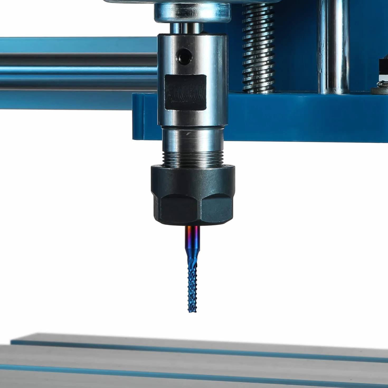 Genmitsu MC40A zestaw frezów trzpieniowych z łącznie 40 bitami do frezowania CNC, trzpień 1/8", zestaw frezów CNC z 2 rowkami frezami płaskimi i kulkowymi, nano-niebieską powłoką i powłoką tytanową,