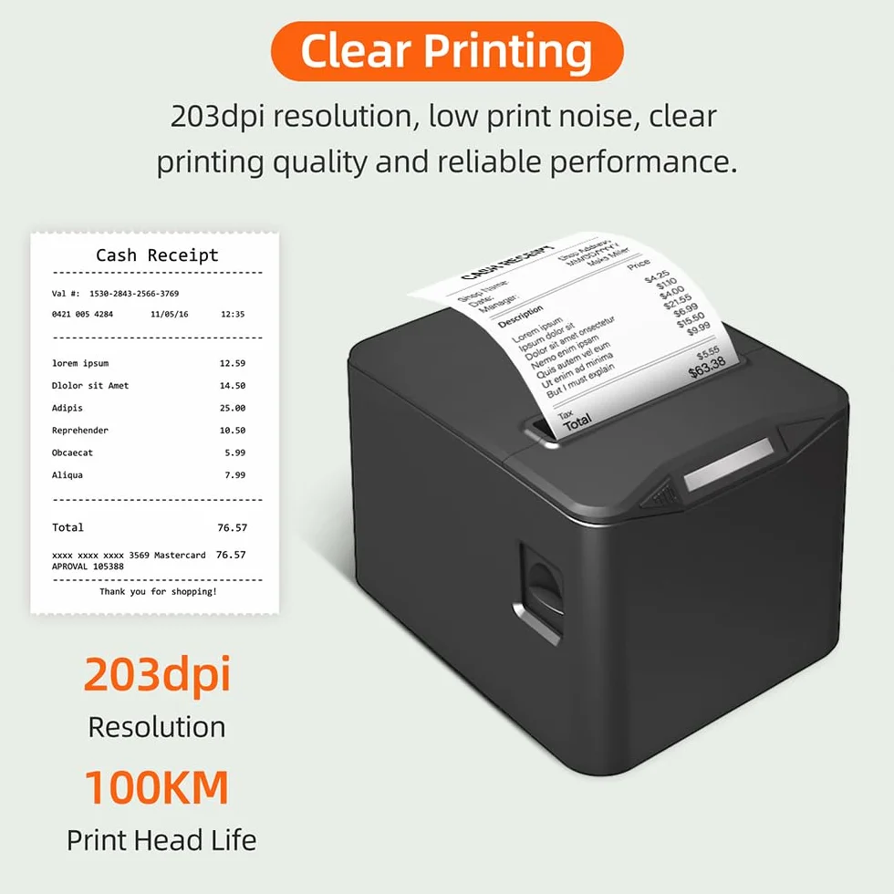Bisofice POS-8370 drukarka termiczna 80 mm ESC/POS, automatyczne cięcie, USB Ethernet, 220 mm/s
