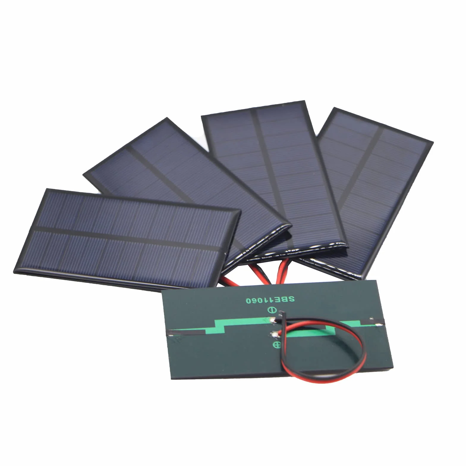 Mikro panele solarne z przewodem, 5 V, 200 mA, zestaw fotowoltaicznych ogniw solarnych, 110 x 60 mm, 5 sztuk