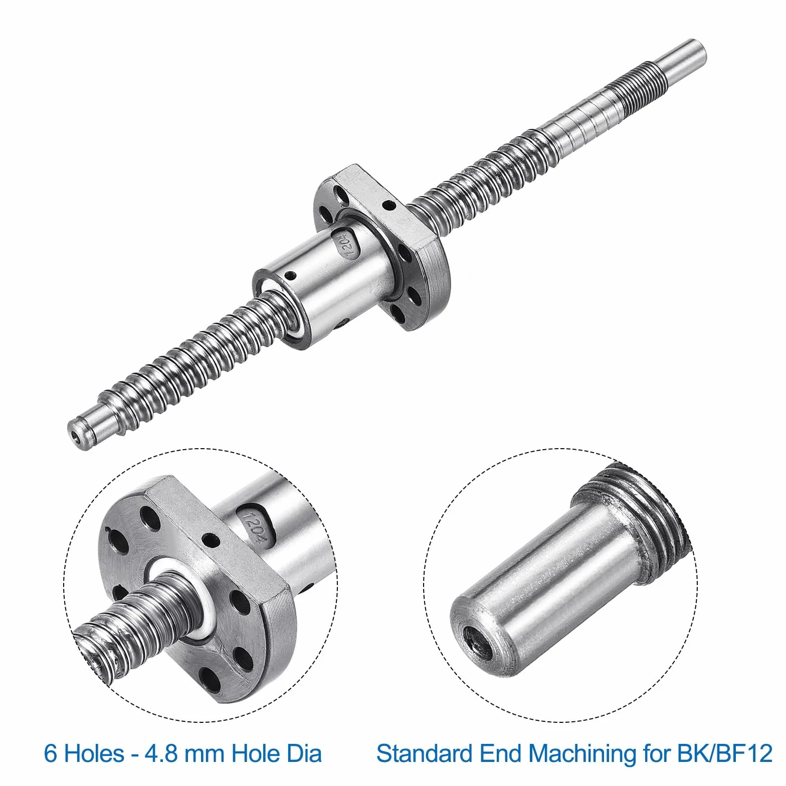 QUARKZMAN BallScrew SFU1204 śruba kulowa 12x4 mm długość 200 mm Anti-Backlash nakrętka zestaw do CNC