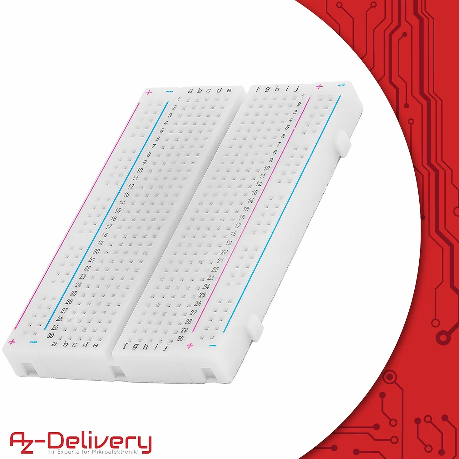 AZDelivery 3 x Mini Breadboard 400 Pin z 4 Busbars dla Arduino i Raspberry Pi