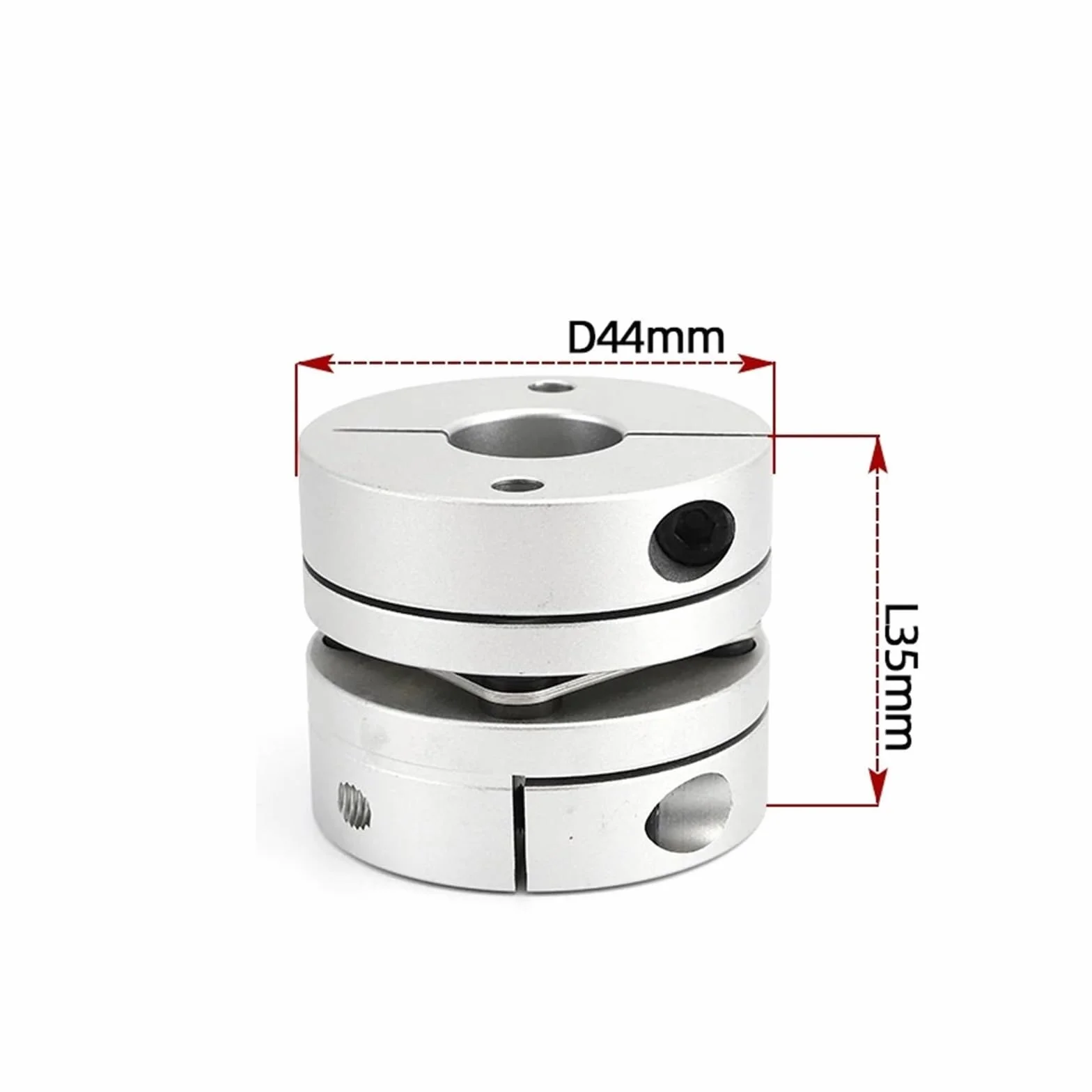Elastyczne sprzęgło membranowe Stop aluminium D44mm L35mm Śruba kulowa Step Servo Enkoder 8x9mm