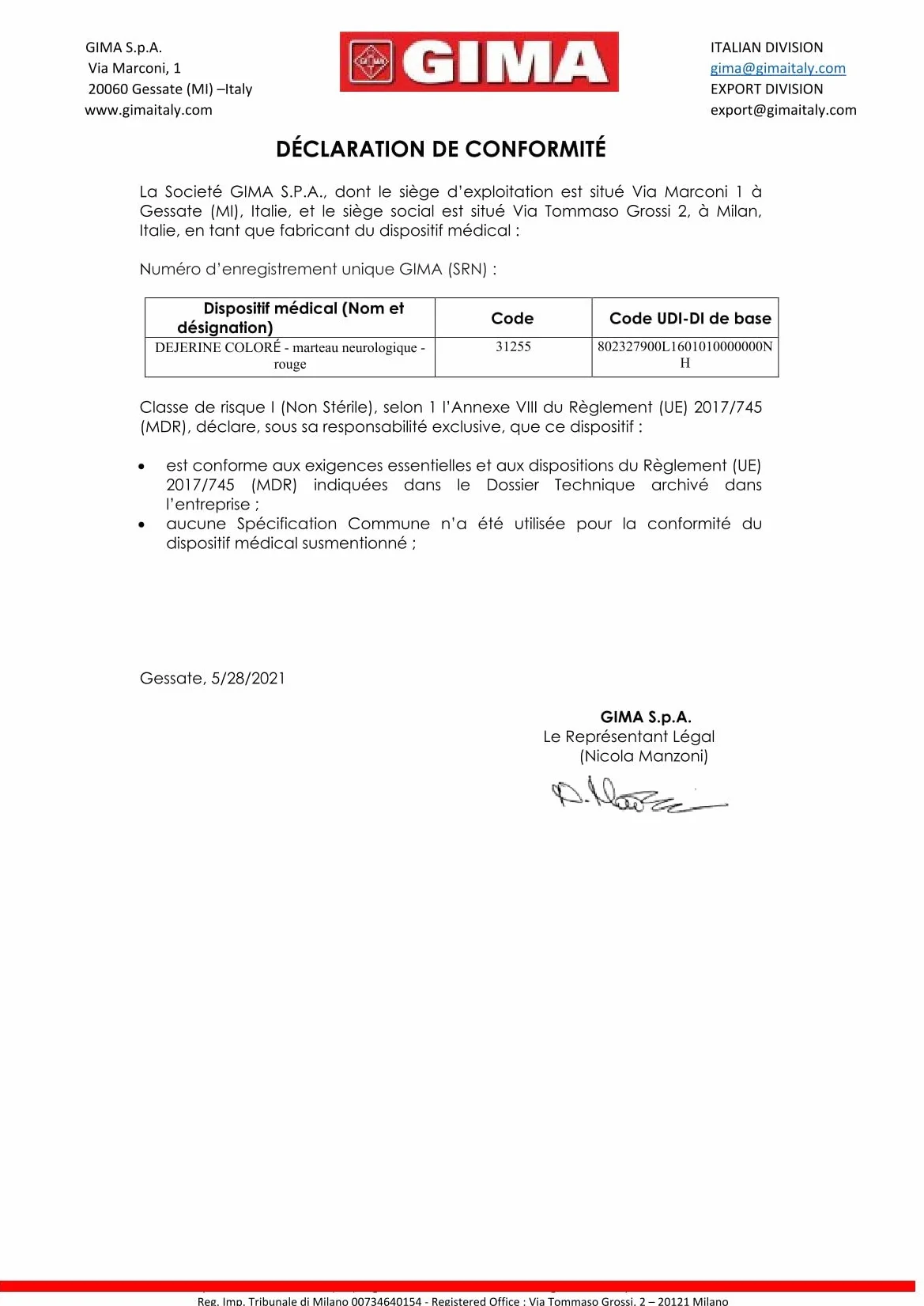Gima 31255 młotek neurologiczny Dejerina