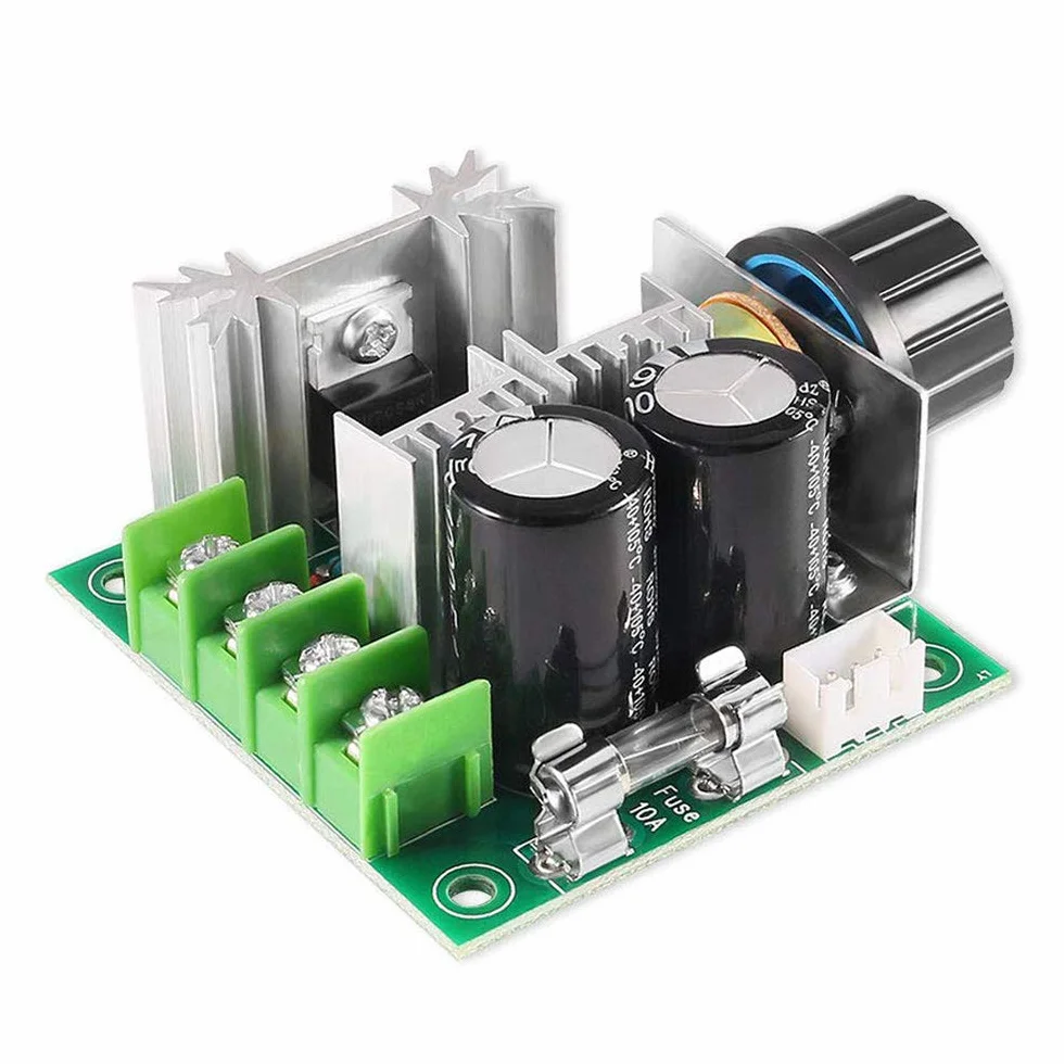 12 V ~ 40 V 10 A PWM DC regulator prędkości obrotowej silnika regulator napięcia, moduł regulacji prędkości obrotowej silnika do Arduino z bezpiecznikiem szklanym 10 A