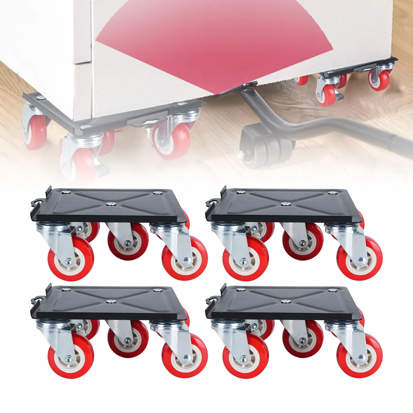 Zestaw Podnośników do Mebli 3000KG Stal Węglowa Wózek Transportowy