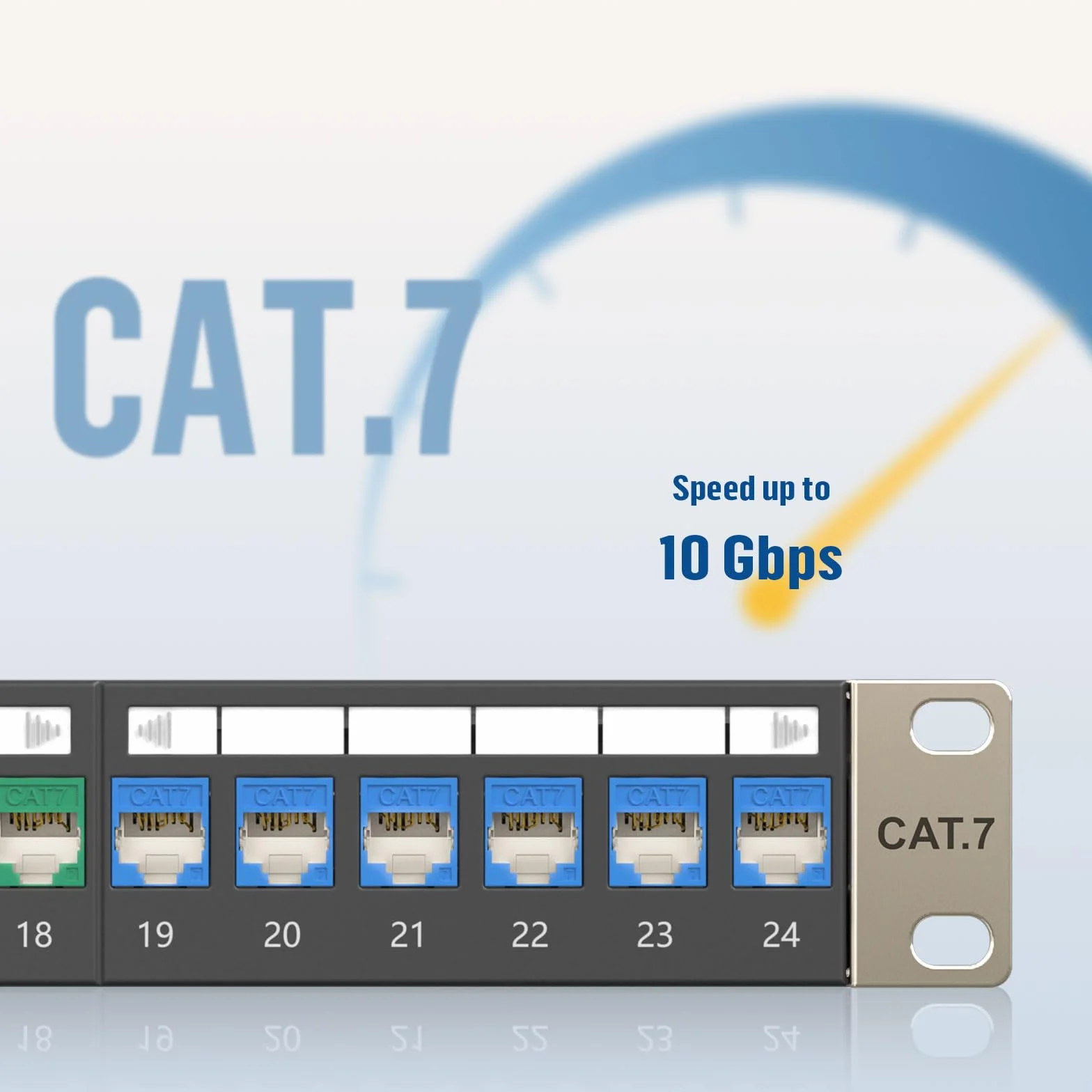 FGB Panel krosowy 24 porty CAT7 10 Gbps 19" RJ45 LAN 600 MHz