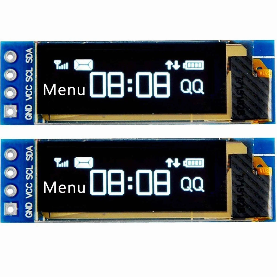 DollaTek 2 szt. I2C OLED modu? wy?wietlacza 0,91 cala I2C OLED ekran sterownik DC 3,3 V ~ 5 V dla Arduino - bia?a czcionka