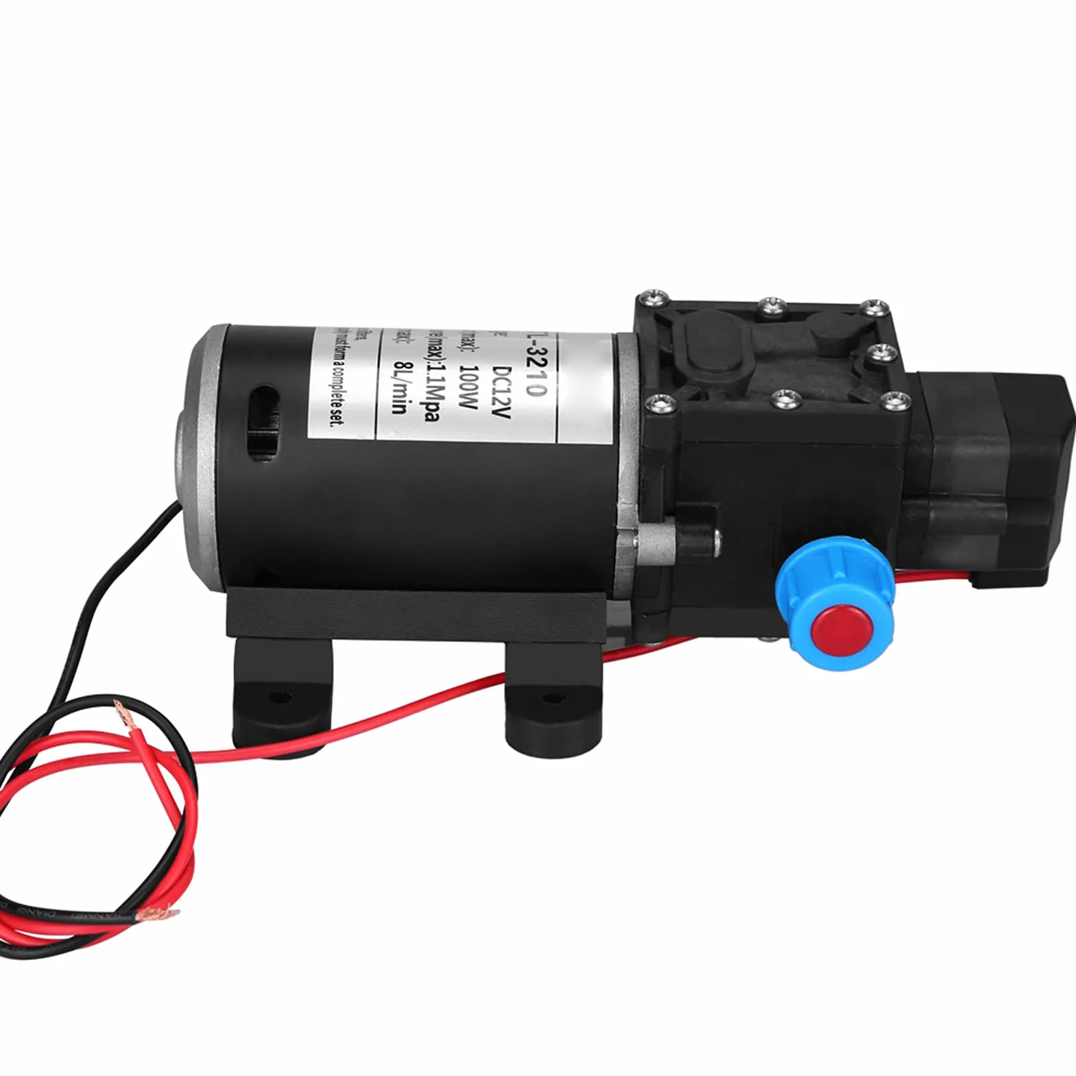 Pompa Wodna DC 12 V Wysokociśnieniowa Membranowa Pompa Wodna 160 Psi 100 W 8 L/min Samozasysająca Pompa Wodna Wydajna Automatyczna Pompa Ciśnieniowa Mocna Pompa Automatyczna,