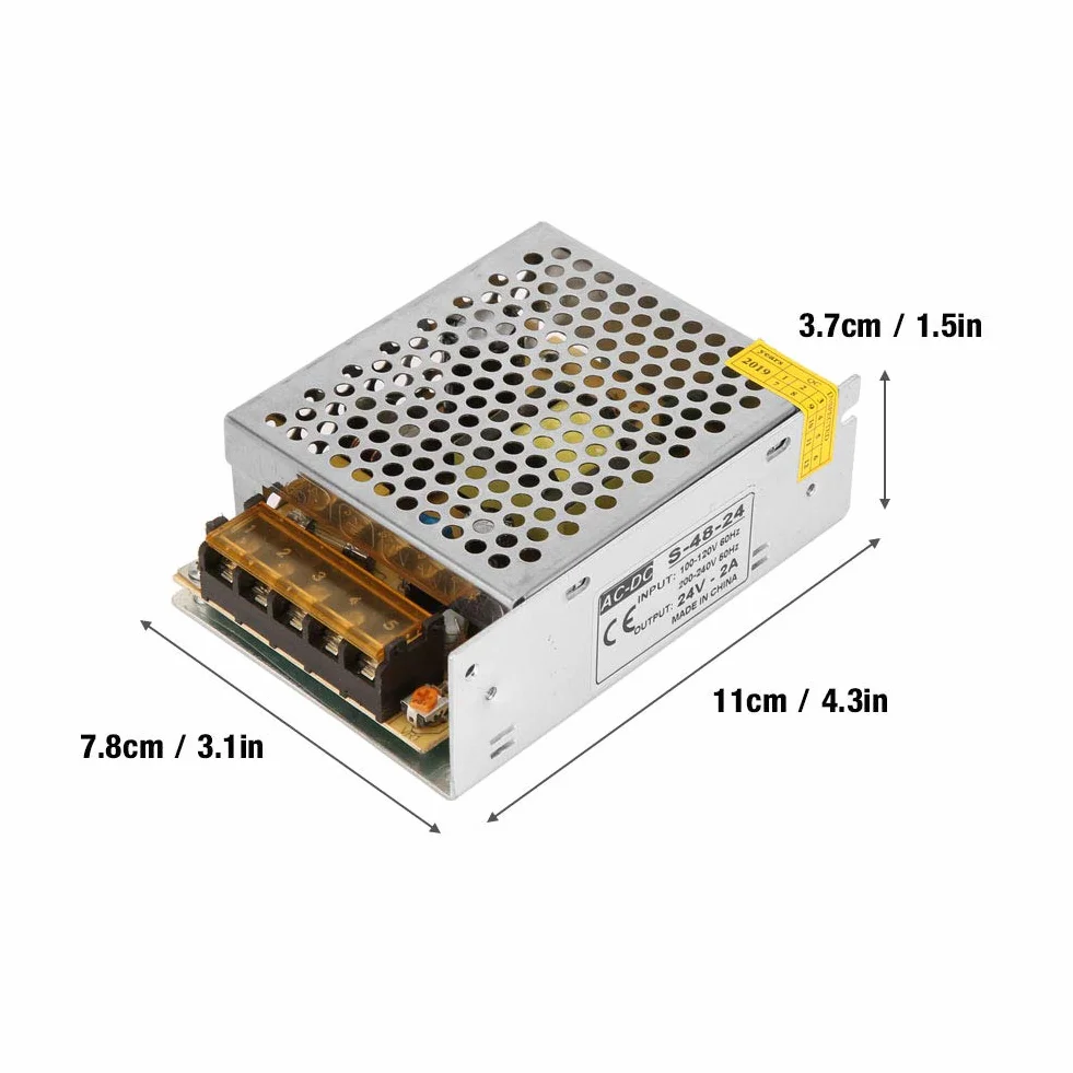 Zasilacz impulsowy LED 24V 2A listwa zasilająca AC 110V-220V