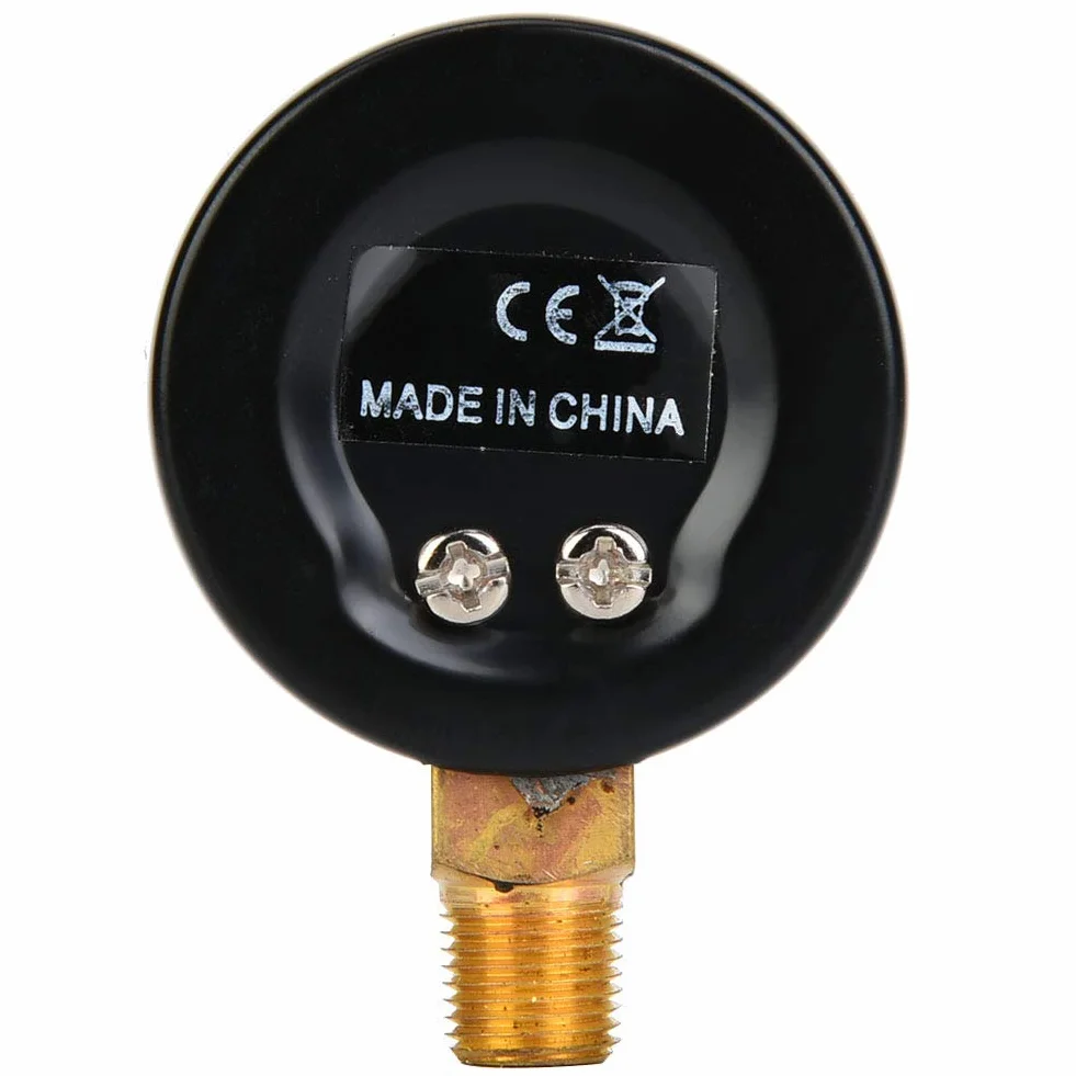 1/8 Cala BSPT Manometr do Montażu Dolnego Mocowanie Dolne, Manometr Powietrza Miernik Ciśnienia Powietrza do Testu Ciśnienia Oleju Wodnego i Paliwa Powietrza (0-15 psi, 0-1 bar)