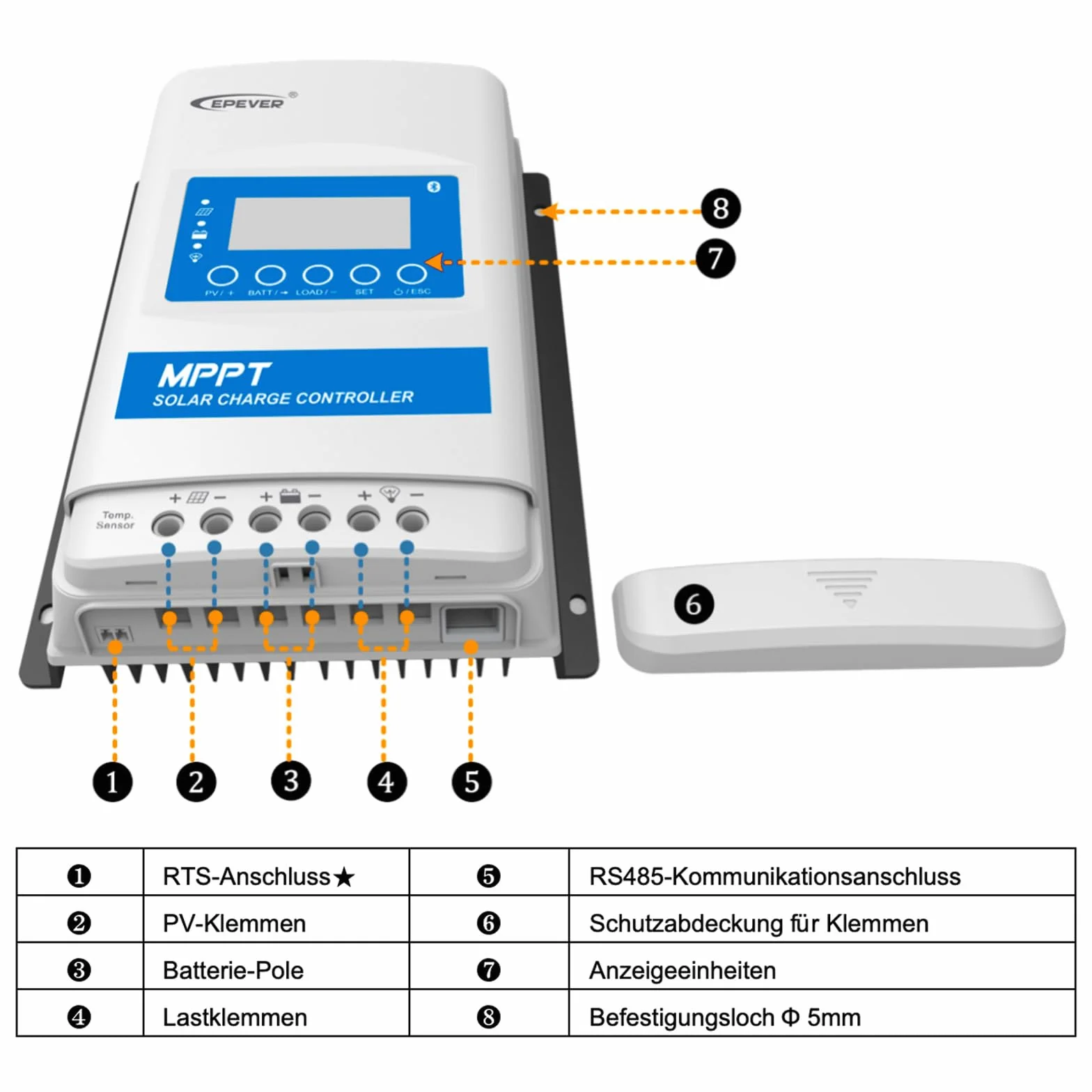 EPEVER® MPPT XTRA-N G3 – XTRA 3210N Regulator Ładowania, 30A, 12/24VDC auto work, PV 100V, Wyświetlacz XDS2 (30A, maks. PV 100V)