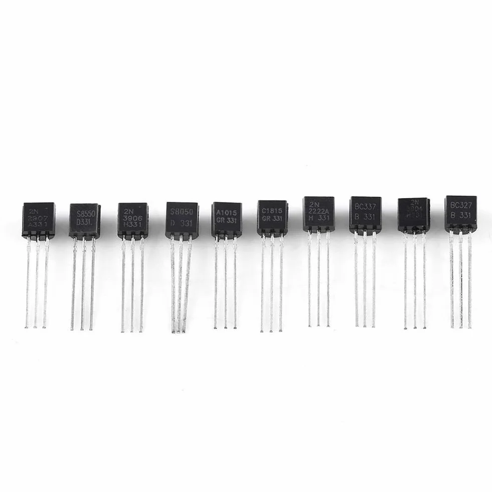 Silizium Transistoren Sortiment 200 Stücke 10 Werte BC337 BC327 2N2222 2N2907 2N3904 2N3906