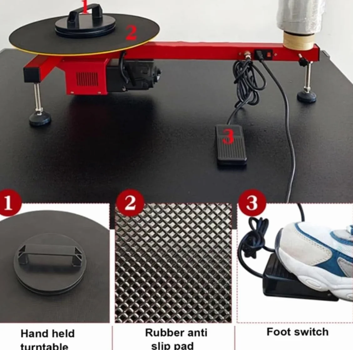 Electric Stretch Film Wrapping Machine Turntable Double Shaft Semi-Automatic Pallet Packing Industrial