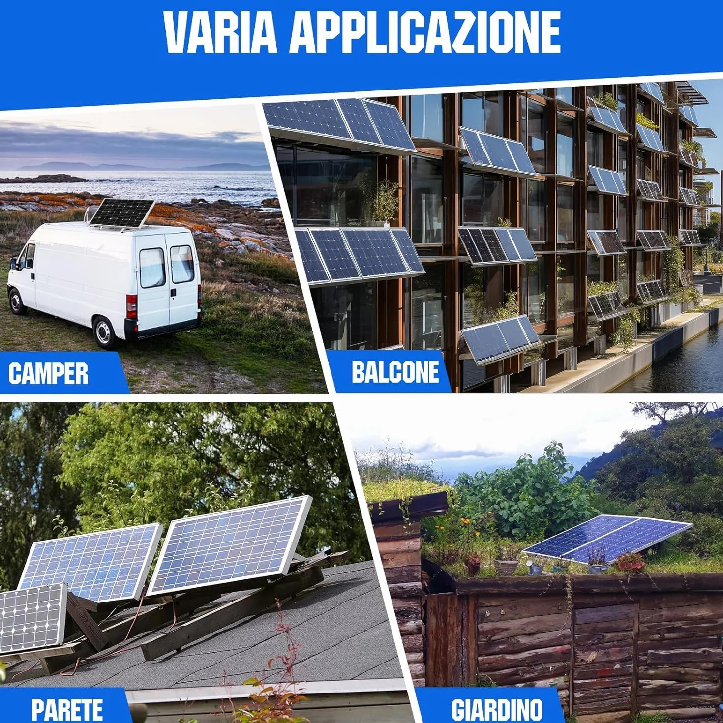 ECO-WORTHY 4 pary uchwytów na panel słoneczny 1140 mm regulowany 0-90°