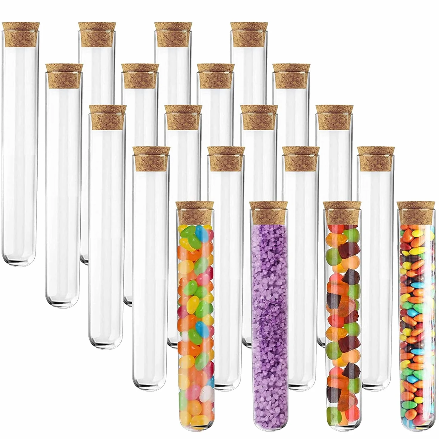 Probówki z tworzywa sztucznego przezroczyste 20 sztuk 150 x 16 mm 20 ml