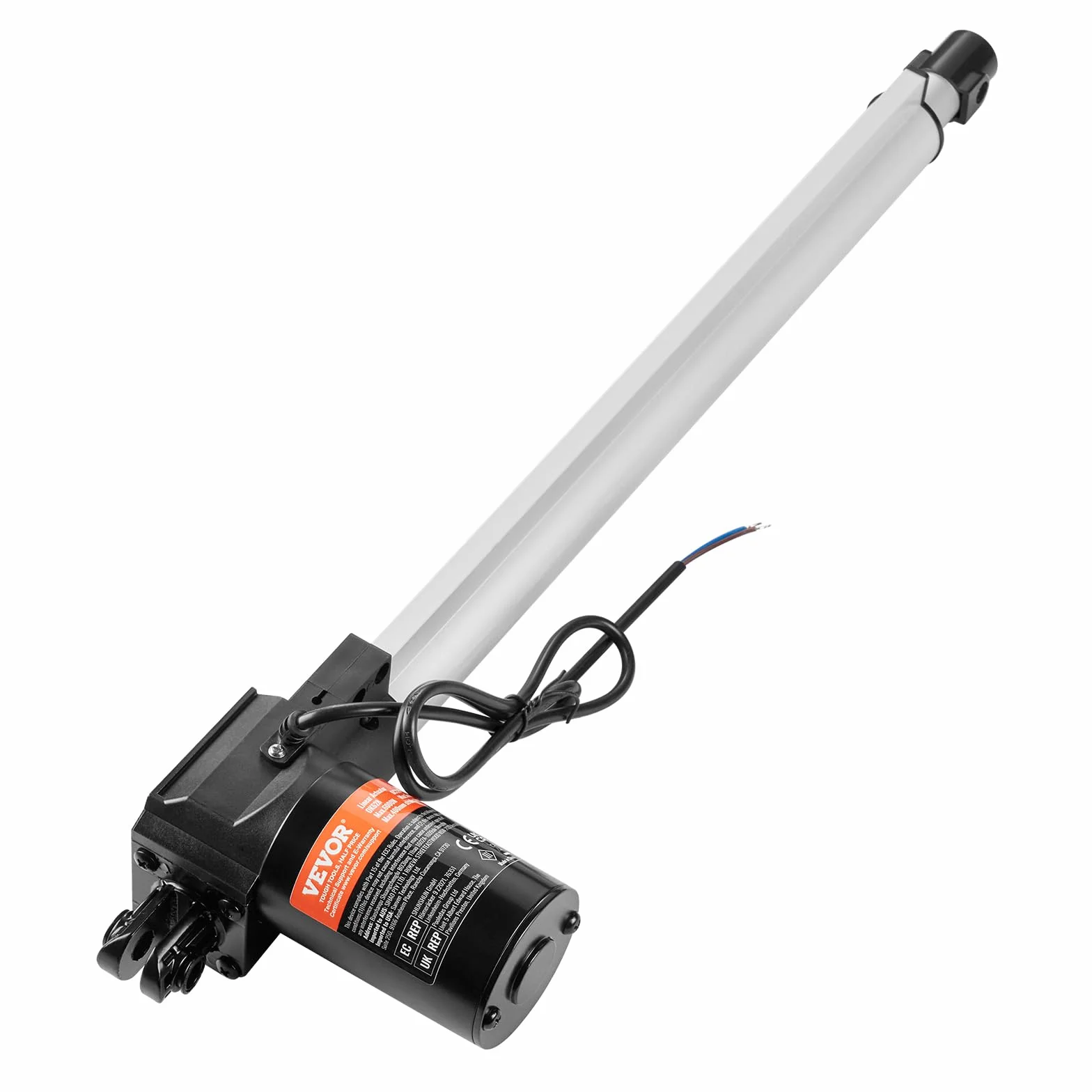 VEVOR Napęd liniowy 6000 N DC 12 V napęd liniowy IP44, elektryczny silnik liniowy 400 mm, poziom hałasu ≤ 50 dB, elektryczny otwieracz drzwi 5 mm/s, prędkość jazdy, technika liniowa, napęd regulacyjny