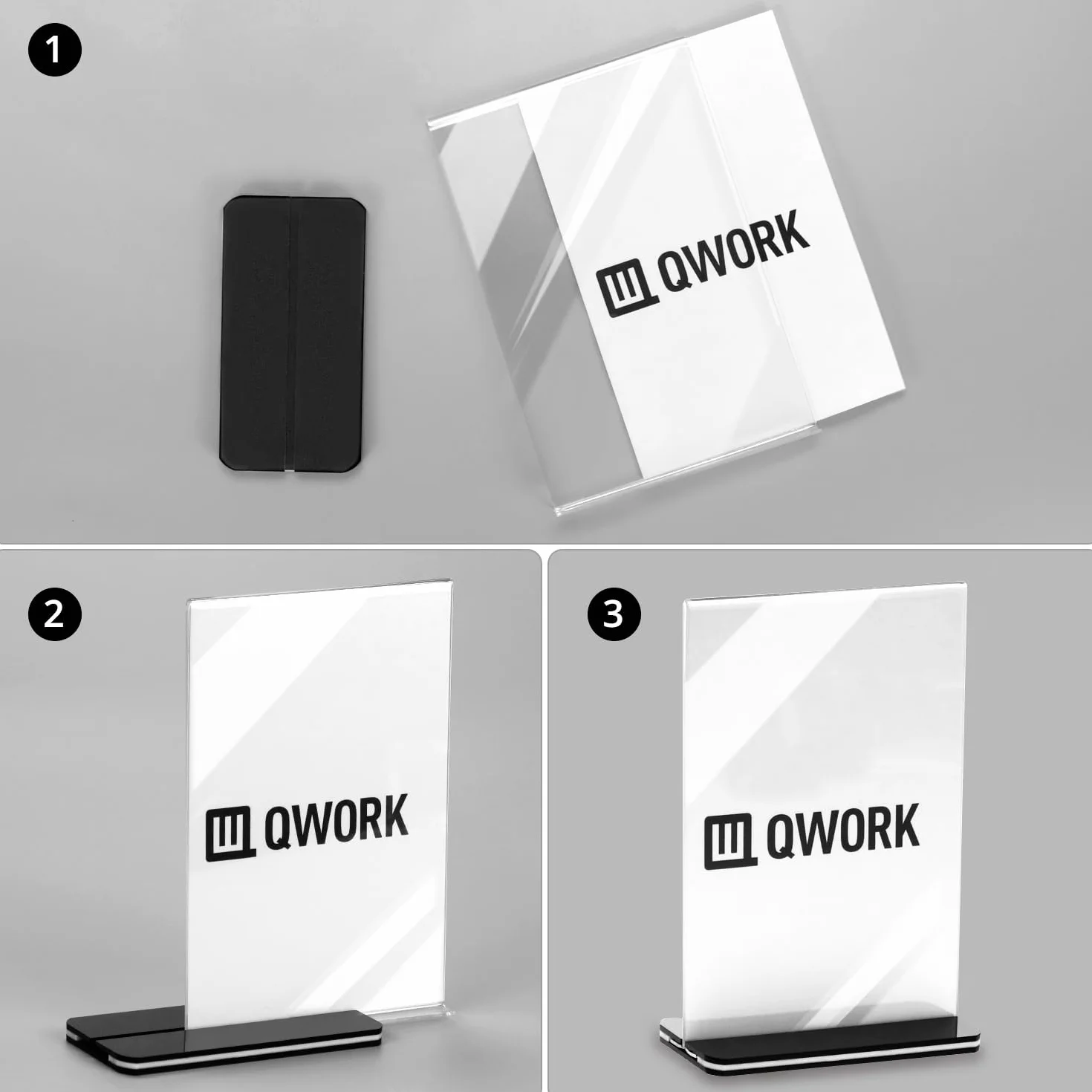 QWORK 6 sztuk akrylowy uchwyt na menu stołowe A6