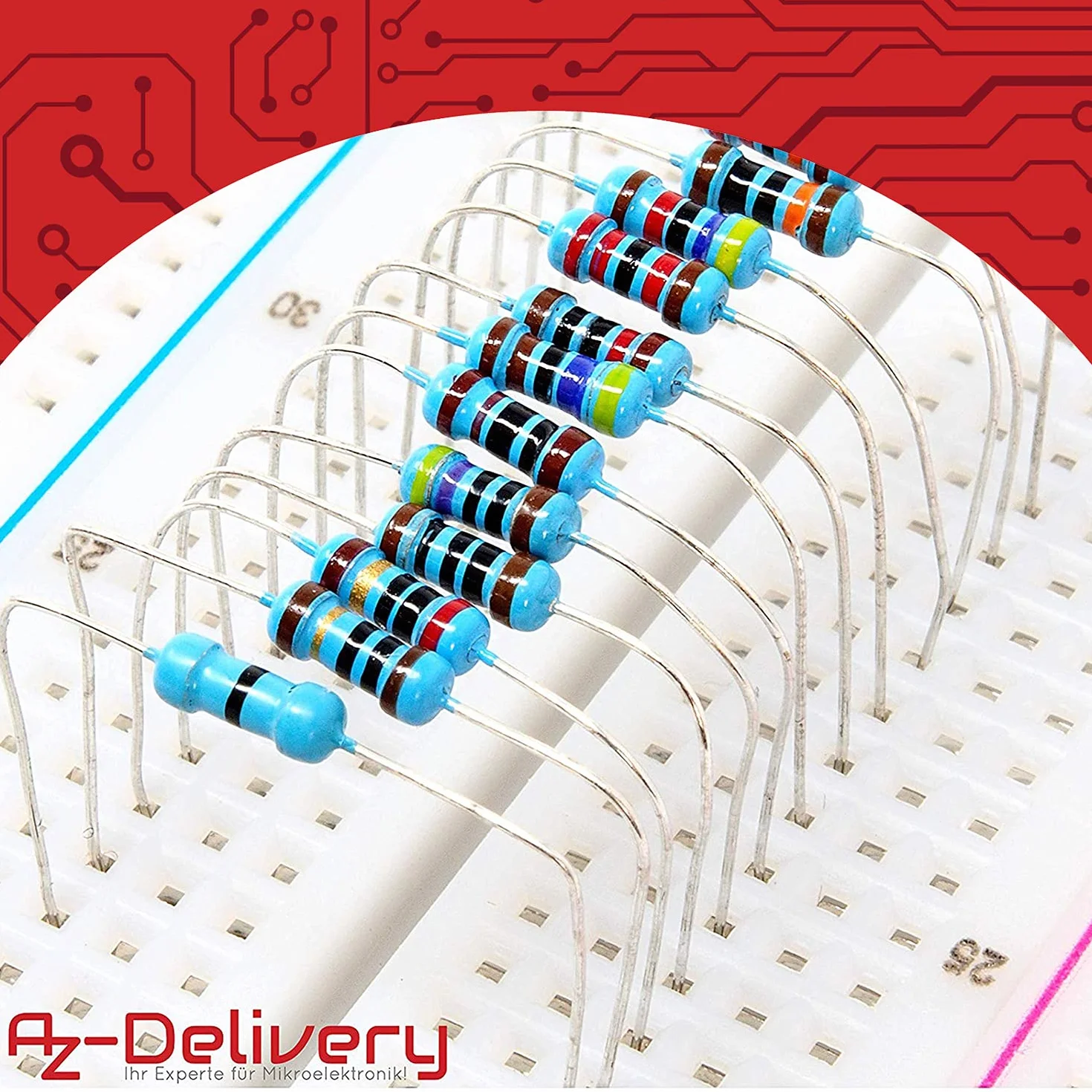 AZDelivery Zestaw rezystorów 525 sztuk 0 Ohm -1M Ohm kompatybilny z Arduino Raspberry Pi