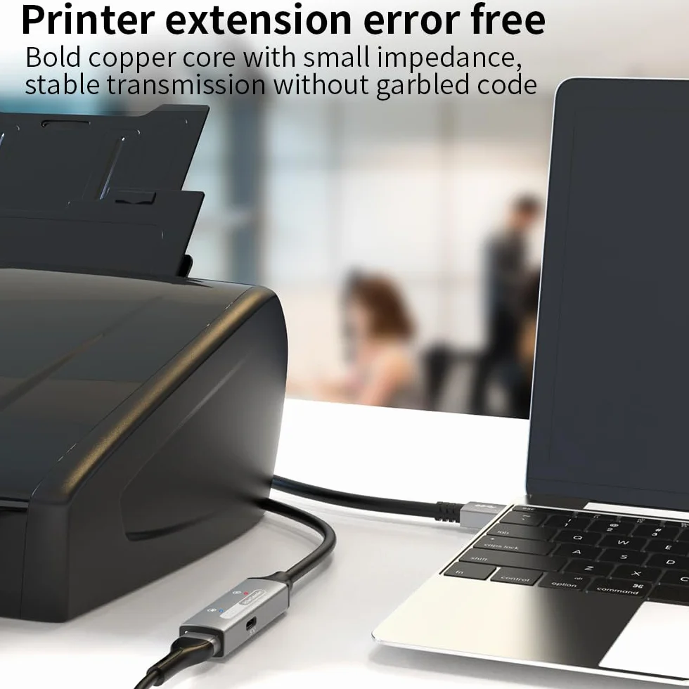 Aktywny Przedłużacz USB 3.2 Gen 1 20m, Złącze Żeńskie Typu A do Męskiego, SuperSpeed 5Gbit/s, Ekranowany, Aluminiowy, Czarny